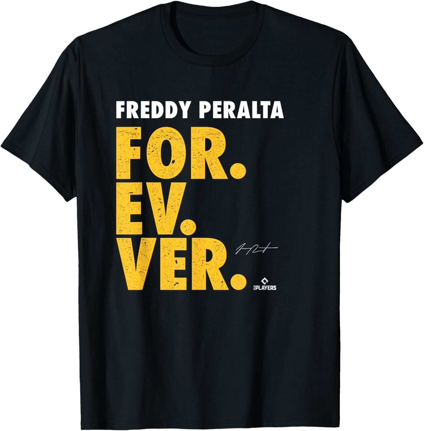 Forever Baseball Freddy Peralta Milwaukee Baseball MLBPA T-Shirt - T-Shirt | Black