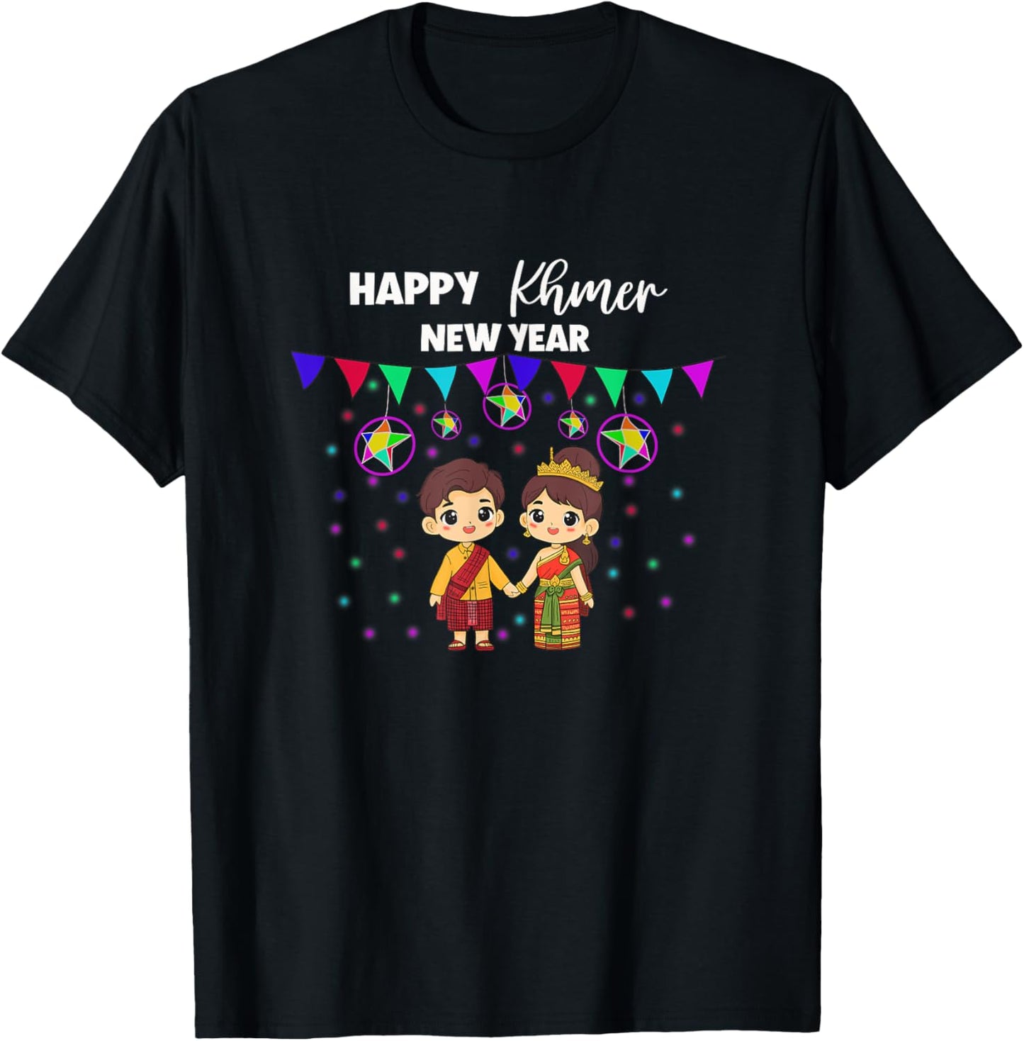 Cambodia Cambodian Boy Happy Khmer New Year Khmer Girl T-Shirt - T-Shirt | Black