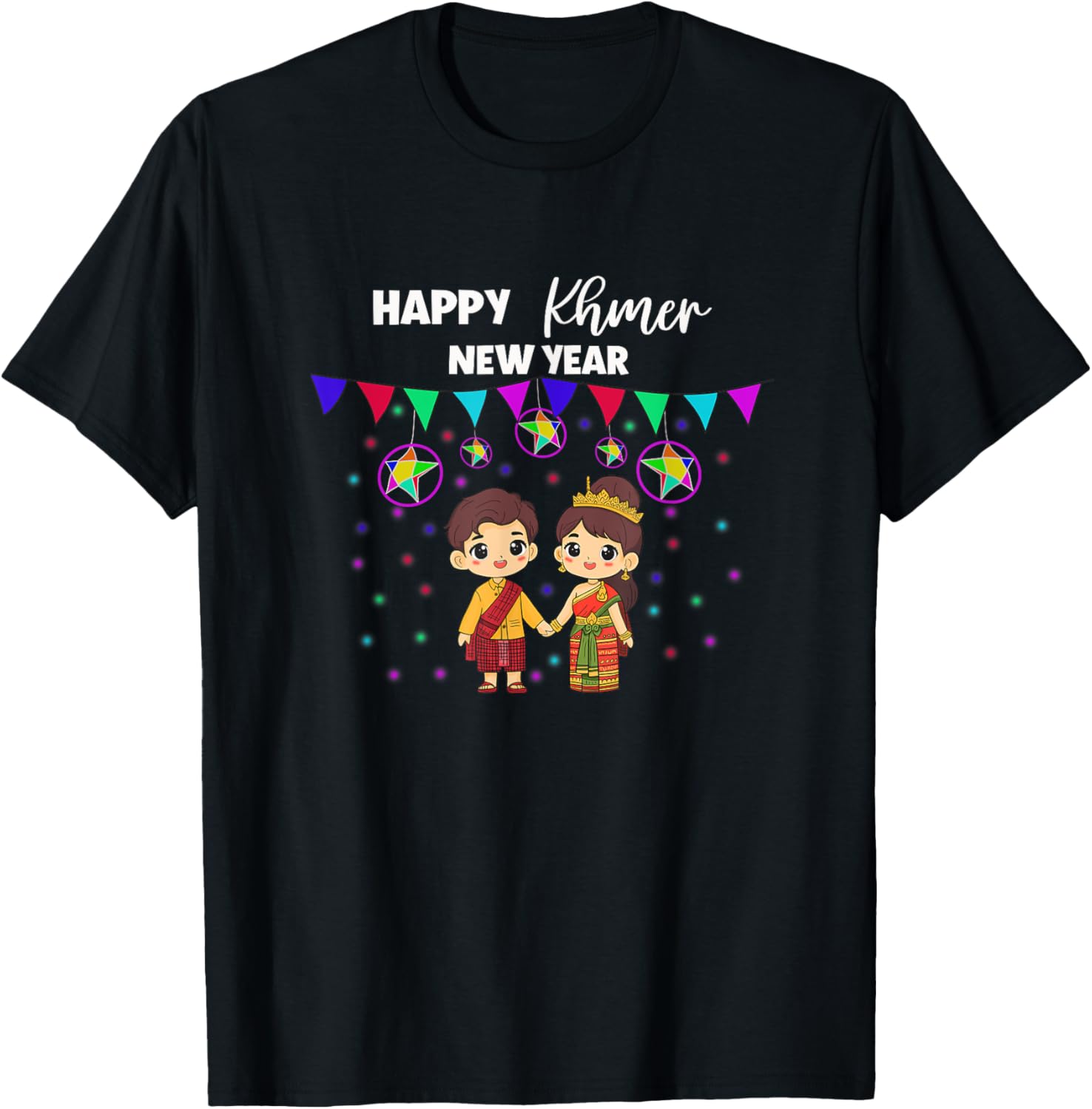 Cambodia Cambodian Boy Happy Khmer New Year Khmer Girl T-Shirt - T-Shirt | Black