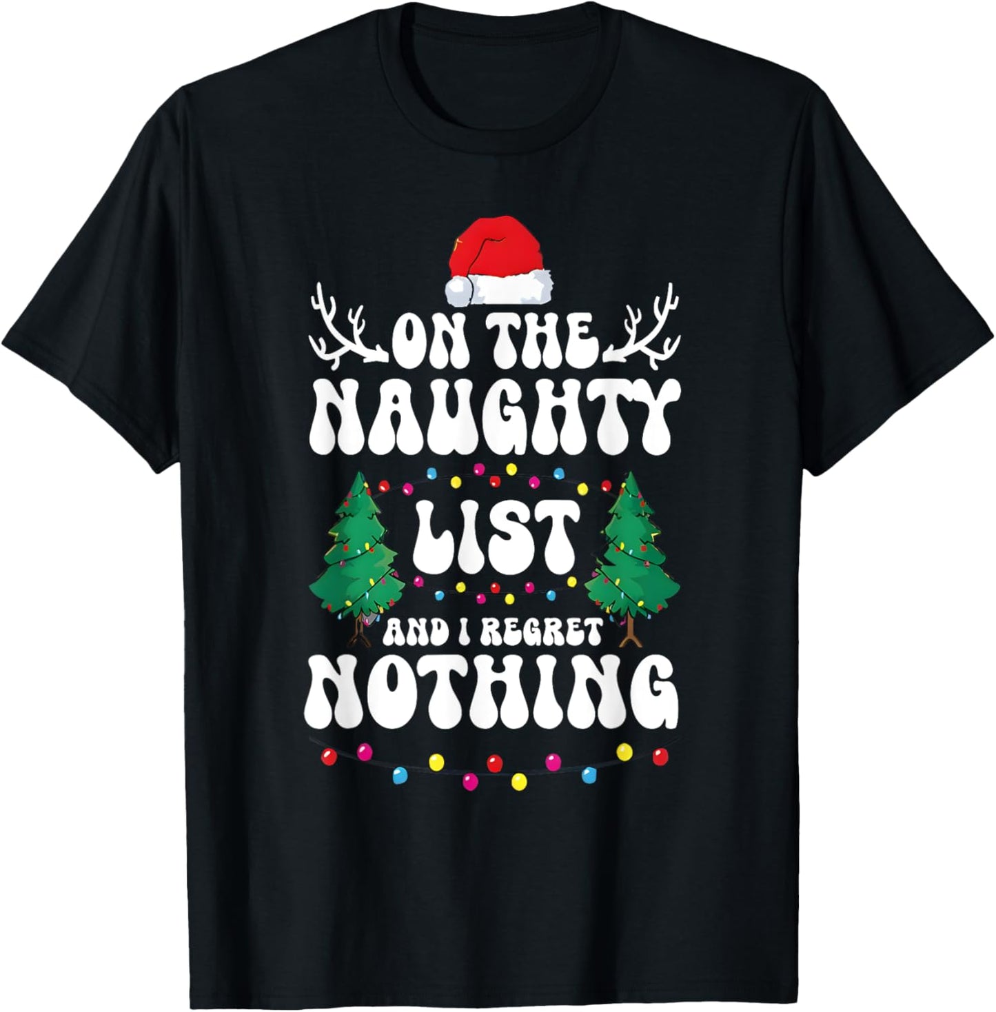 Groovy Naughty List Christmas Xmas Santa Kids T-Shirt - T-Shirt | Black