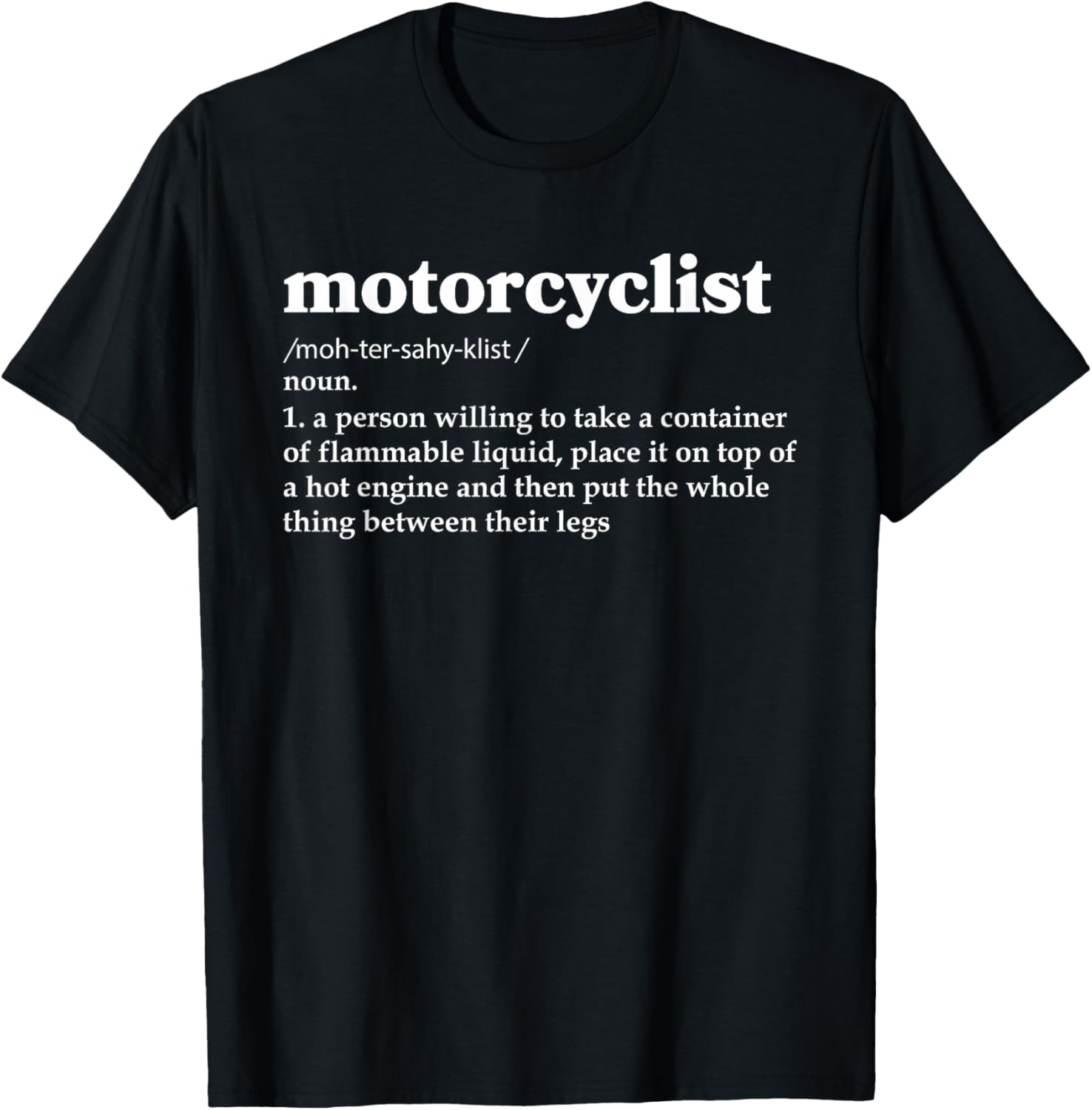 Motorcyclist Definition Motorcycle Rider Biker Motocross T-Shirt - T-Shirt | Black