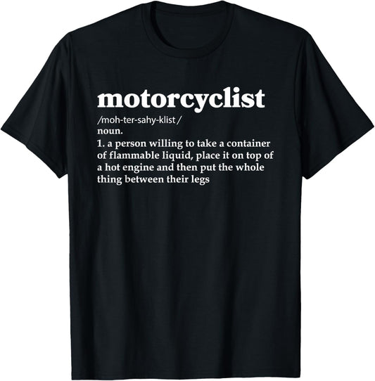 Motorcyclist Definition Motorcycle Rider Biker Motocross T-Shirt - T-Shirt | Black