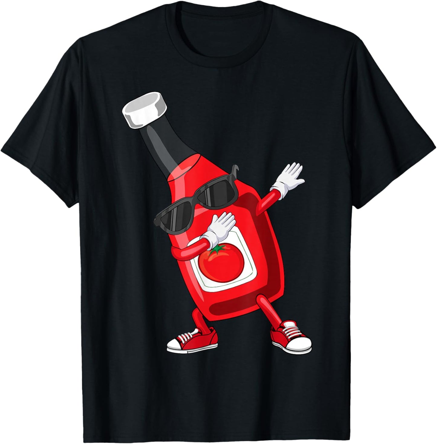Dabbing Ketchup Art For Kid Boy Girl Men Women Ketchup Lover T-Shirt - T-Shirt | Black