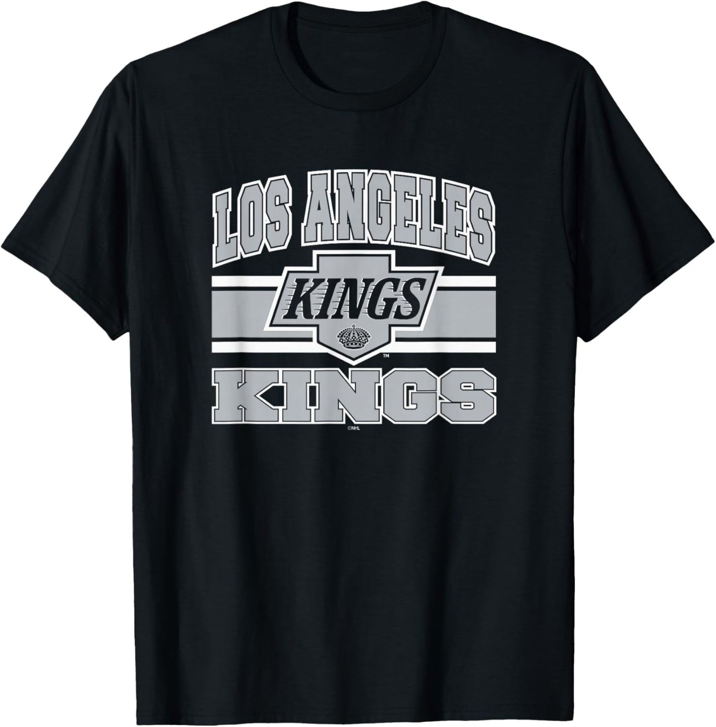 Los Angeles Kings Stripe Black Officially Licensed T-Shirt - T-Shirt | Black