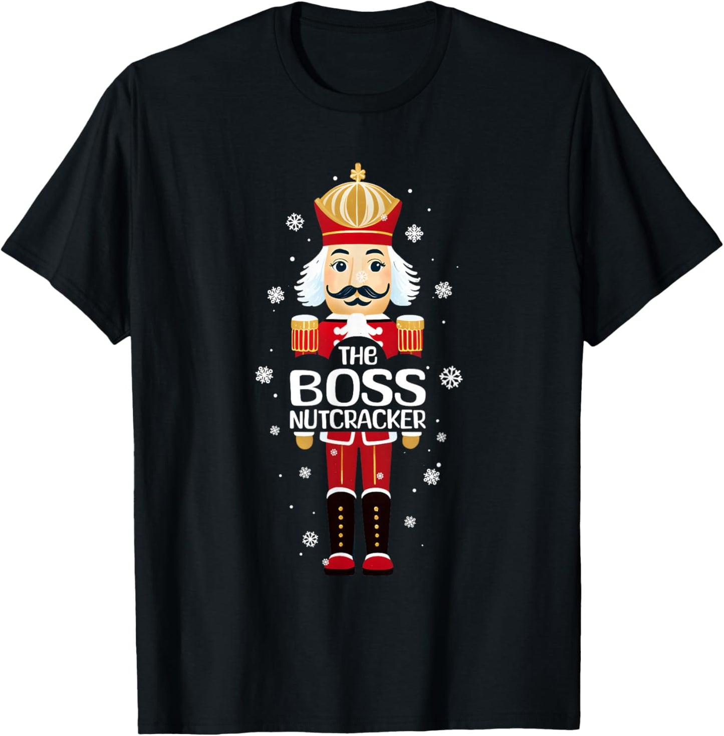 Boss Nutcracker Funny Christmas Family Matching Pajama T-Shirt - T-Shirt | Black