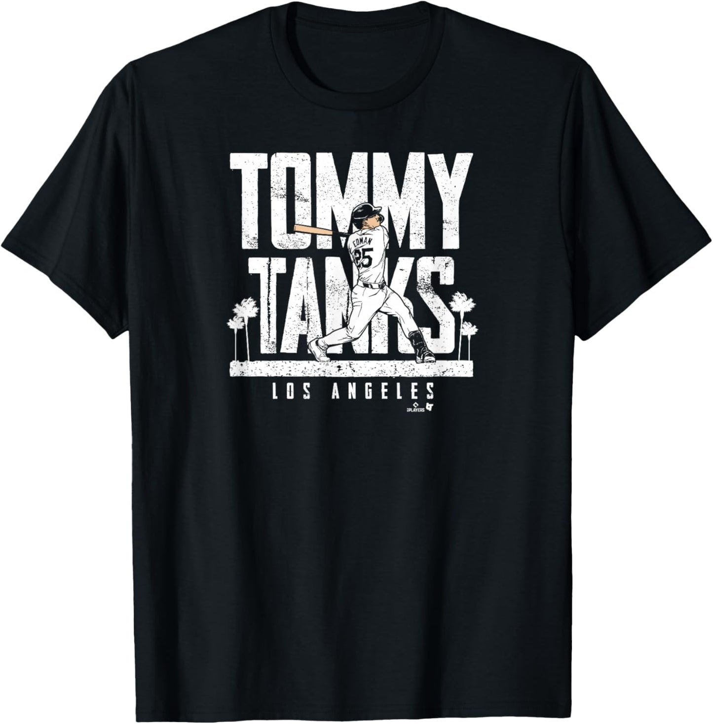 Tommy Edman - Tommy Tank - Los Angeles Baseball T-Shirt - T-Shirt | Black