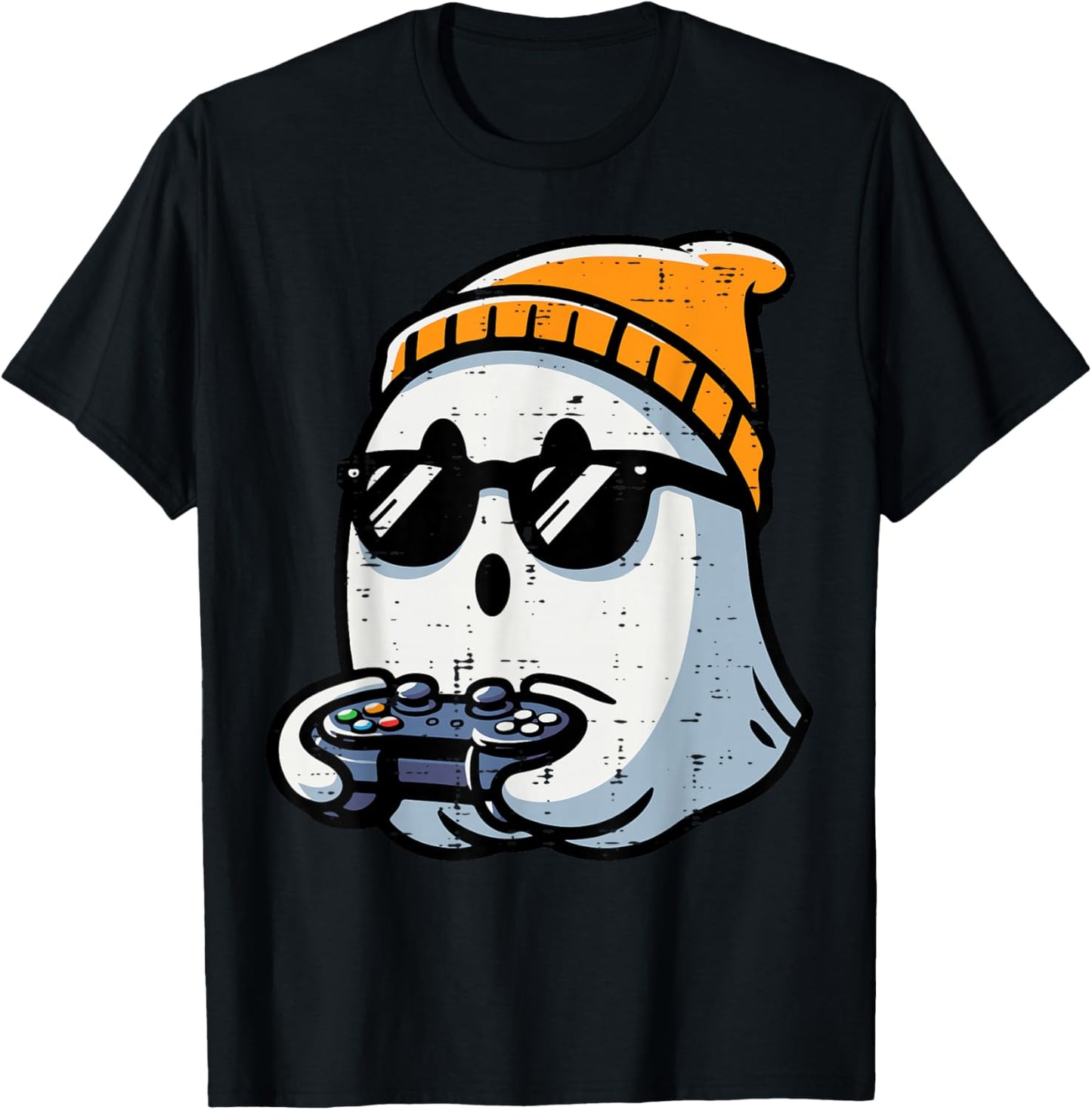 Ghost Video Gamer Gaming Halloween Men Boys Kids Teen Youth T-Shirt - T-Shirt | Black