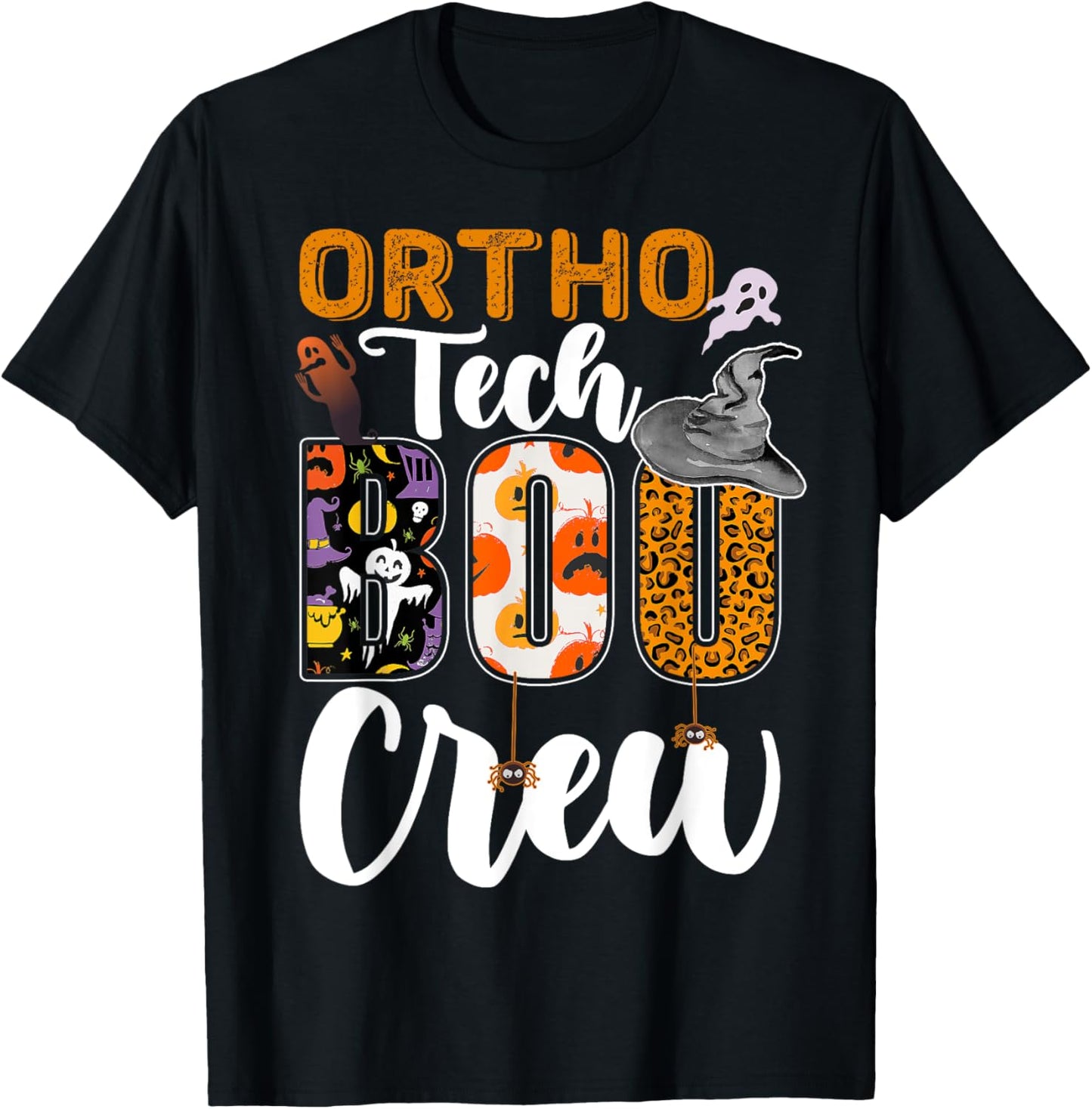 Ortho Tech Boo Crew Halloween Matching Orthopedic Technician T-Shirt - T-Shirt | Black