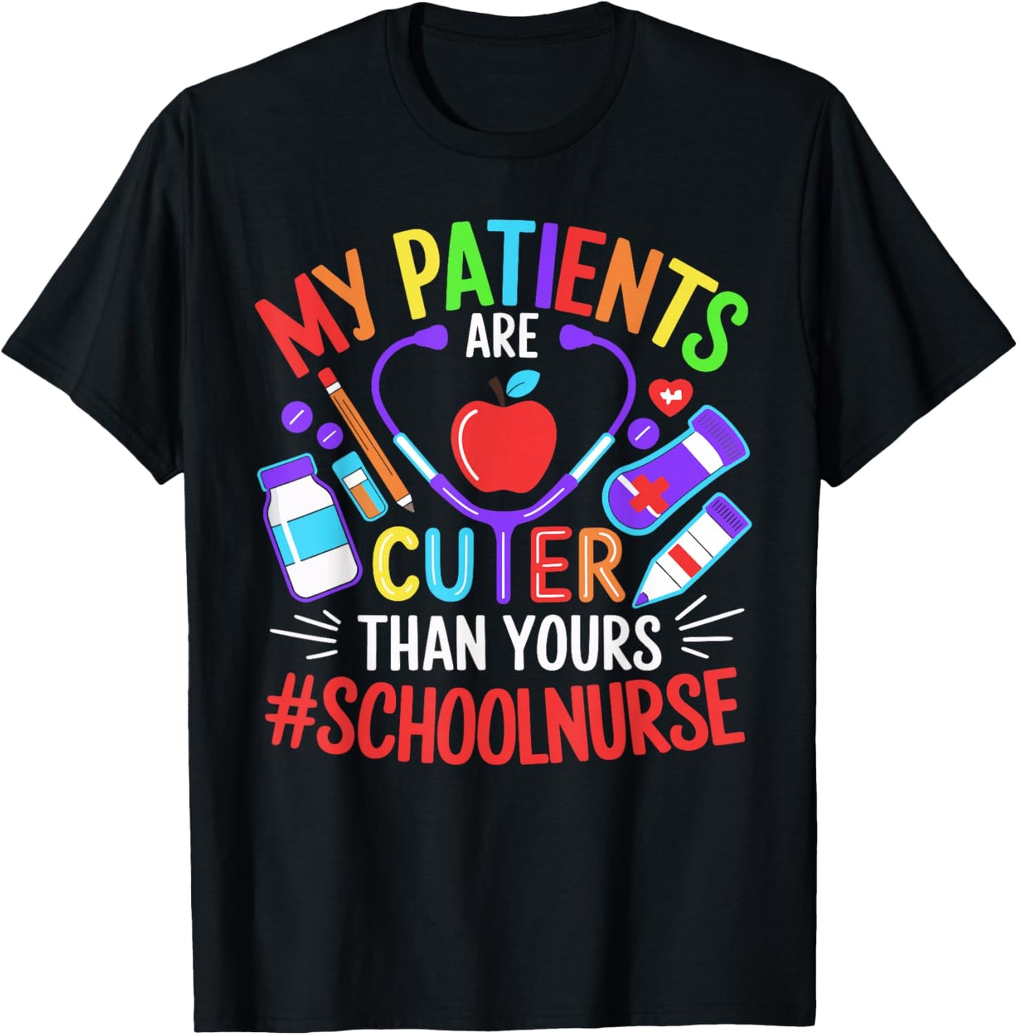 School Nurse Appreciation Nursing Elementary School Nurse T-Shirt - T-Shirt | Black
