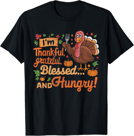 Thanksgiving Shirt For Thankful Boys Kids Toddler Turkey Day T-Shirt - T-Shirt | Black