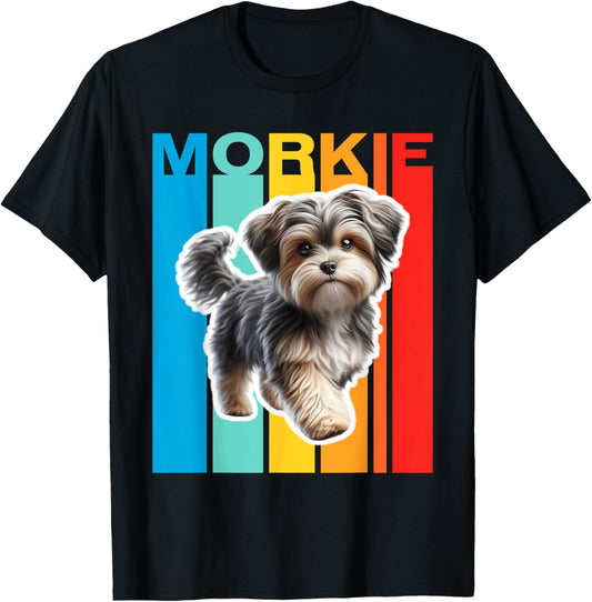 Colorful Morkie T-Shirt - T-Shirt | Black