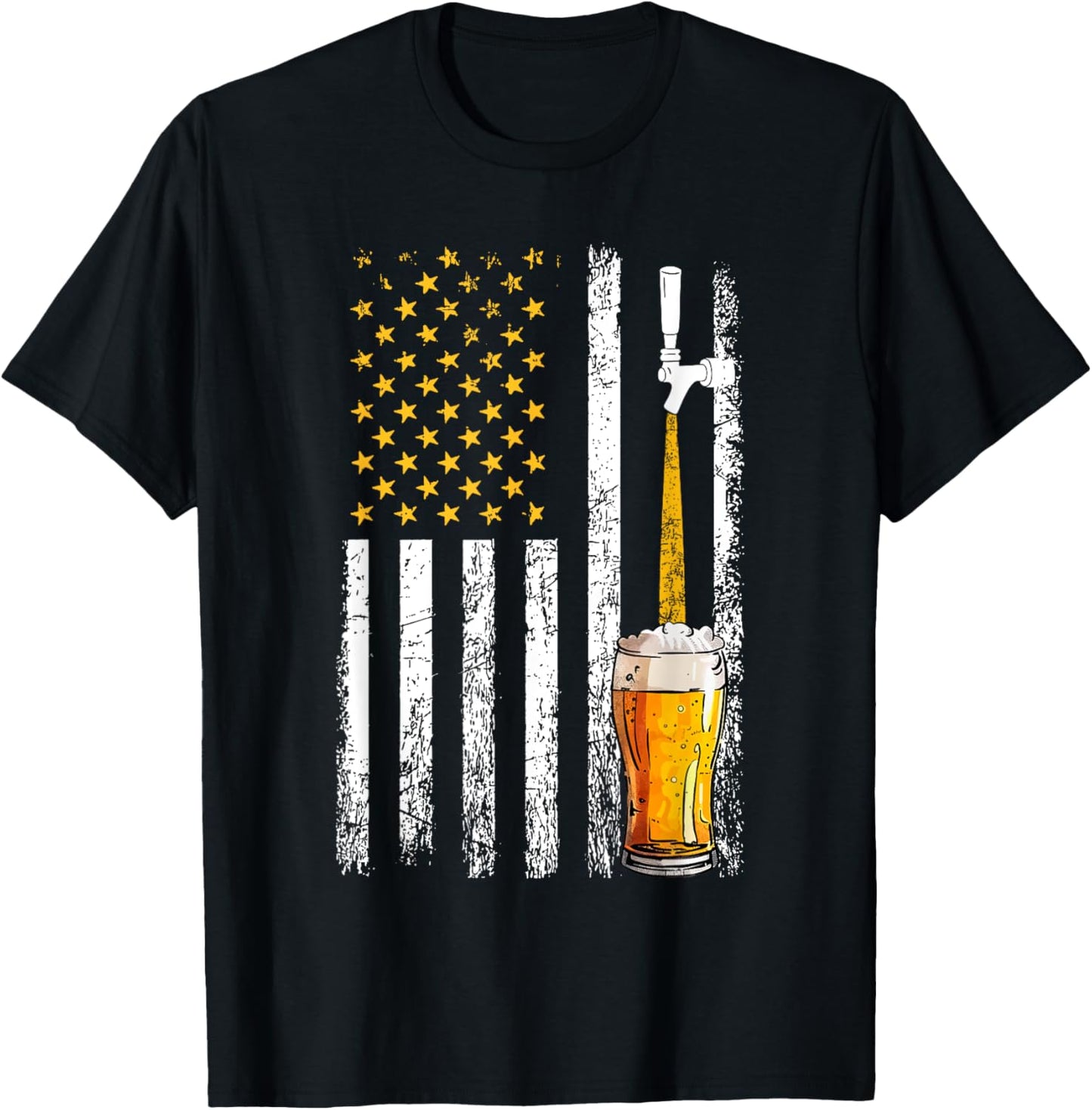 Craftbeer American Flag, Brewing T-Shirt - T-Shirt | Black