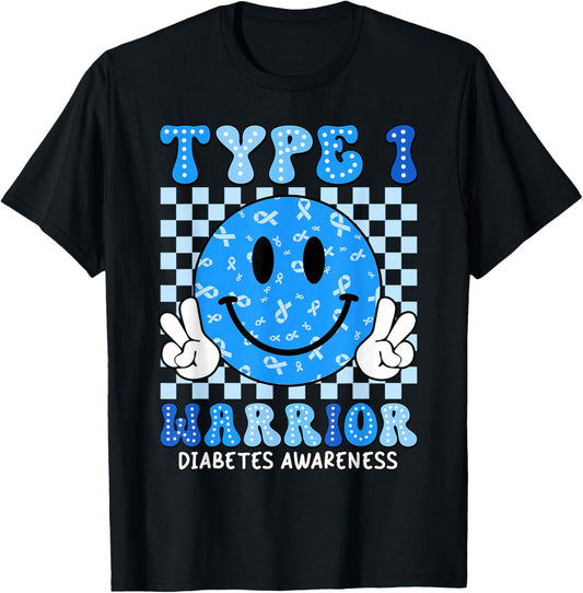 Diabetes Awareness Toddler Ribbon T1D Warrior Support Squad T-Shirt - T-Shirt | Black