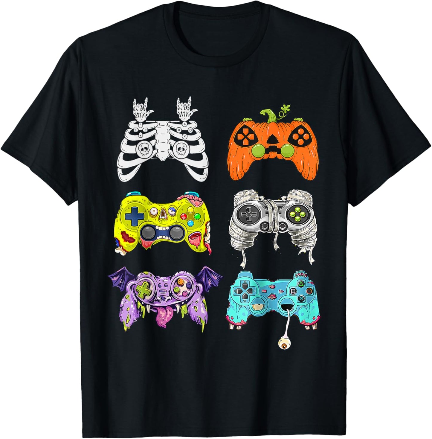 Scary Game Controller Halloween Gamer Costume Boys Kids T-Shirt - T-Shirt | Black