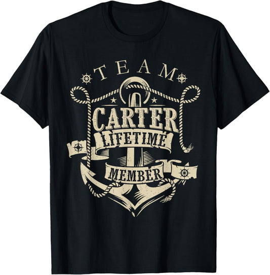 Team CARTER Lifetime Member Vintage CARTER Family Name T-Shirt - T-Shirt | Black