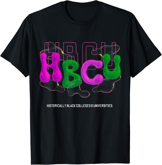 HBCU Pink and Green Historically Black College University T-Shirt - T-Shirt | Black