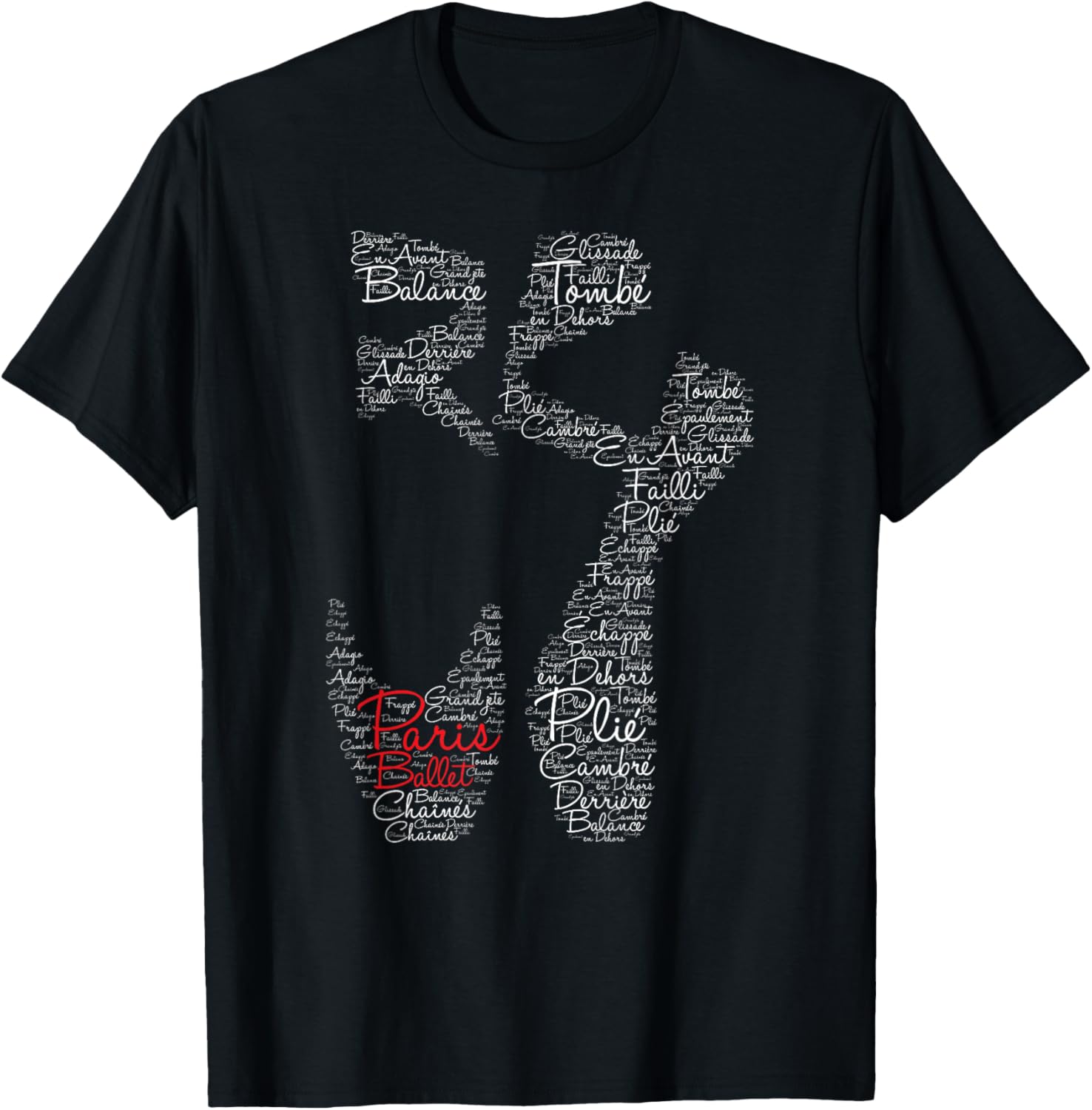 Paris Ballet Pointe Shoe Elegant Dance Design for Ballerinas T-Shirt - T-Shirt | Black