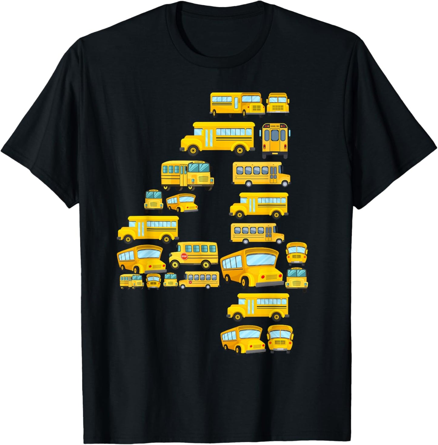 Cool 4 Birthday School Bus 4th Bday Party 4 Years Old T-Shirt - T-Shirt | Black