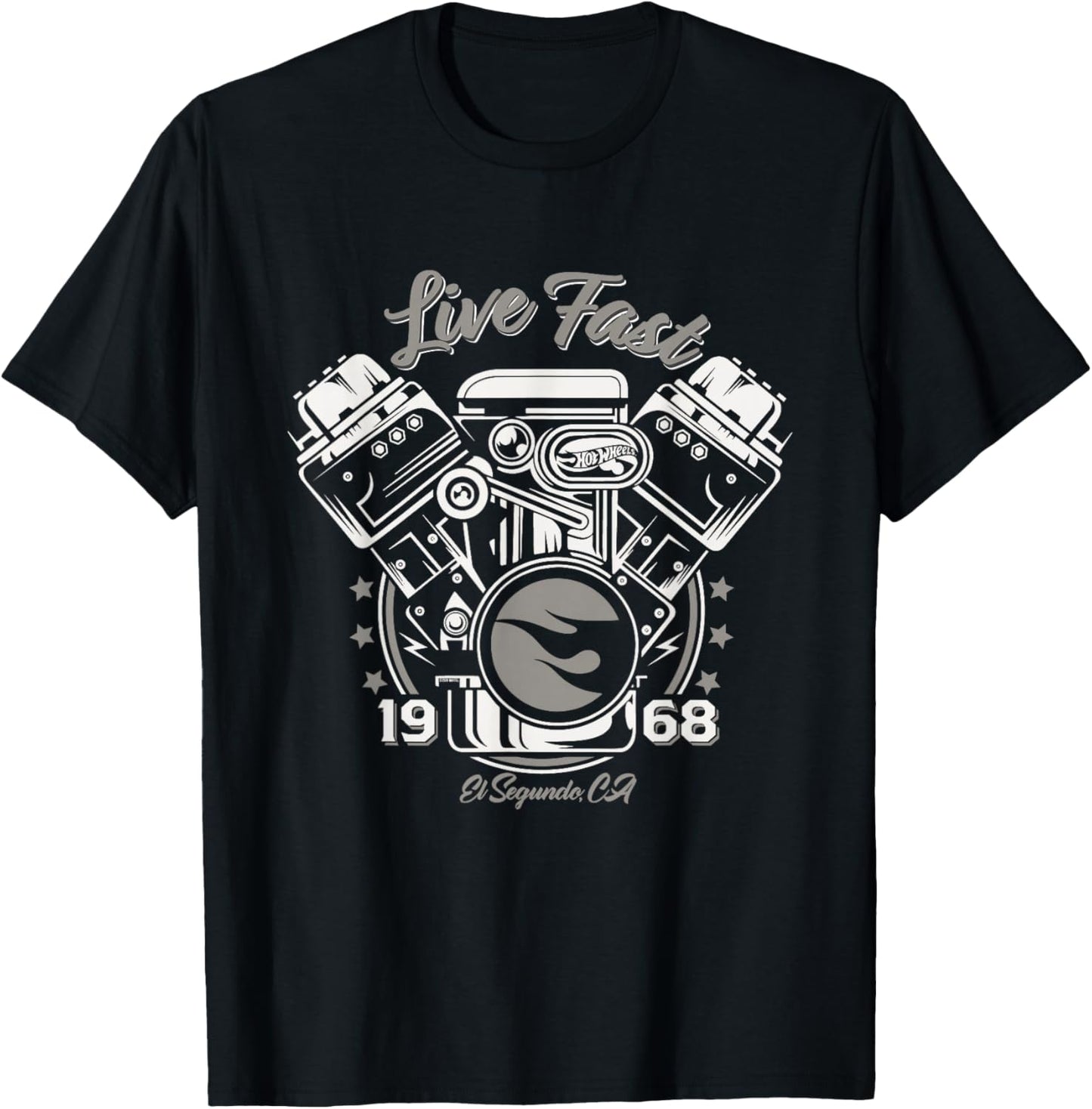 Hot Wheels Live Fast 1968 T-Shirt - T-Shirt | Black