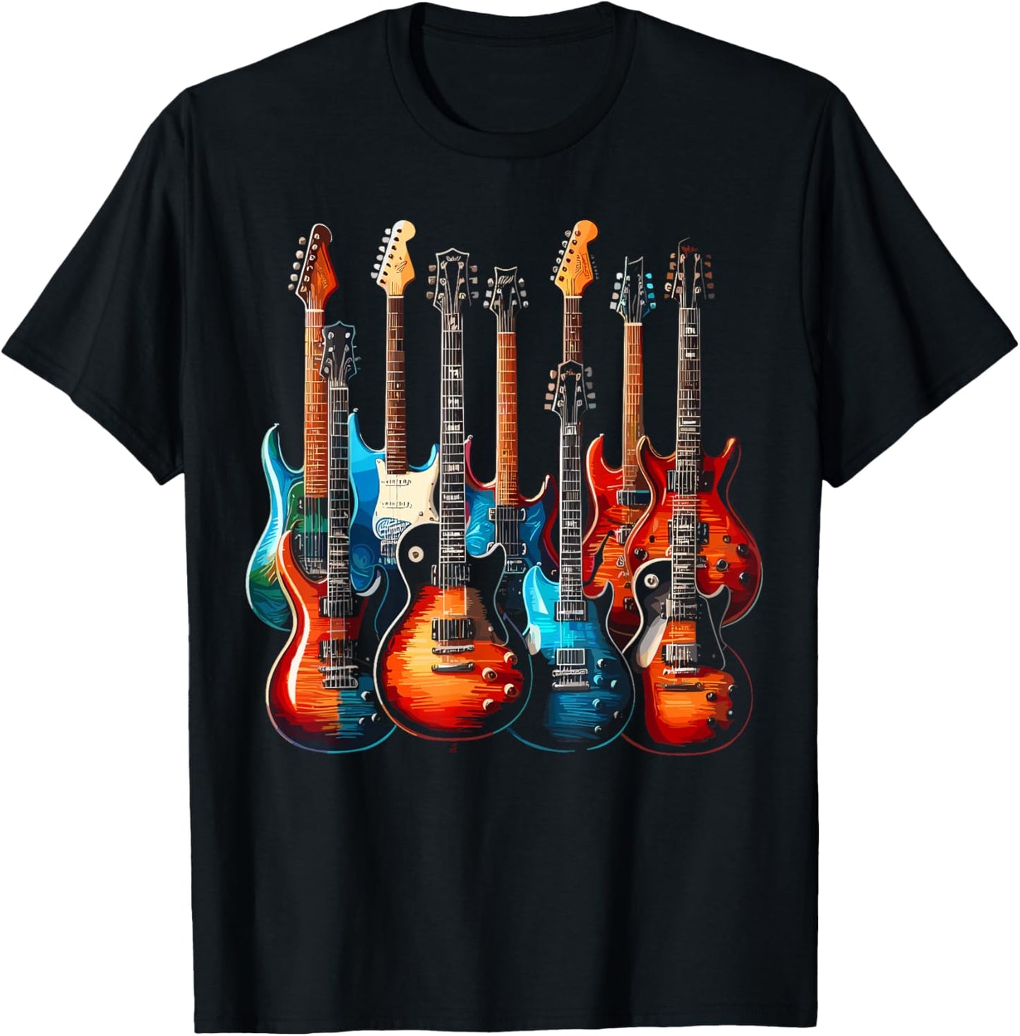 Guitars Guitarists Music Guitar T-Shirt - T-Shirt | Black