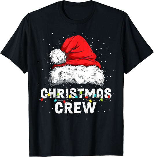 Christmas Crew Family Group Matching Christmas Pajama Party T-Shirt - T-Shirt | Black