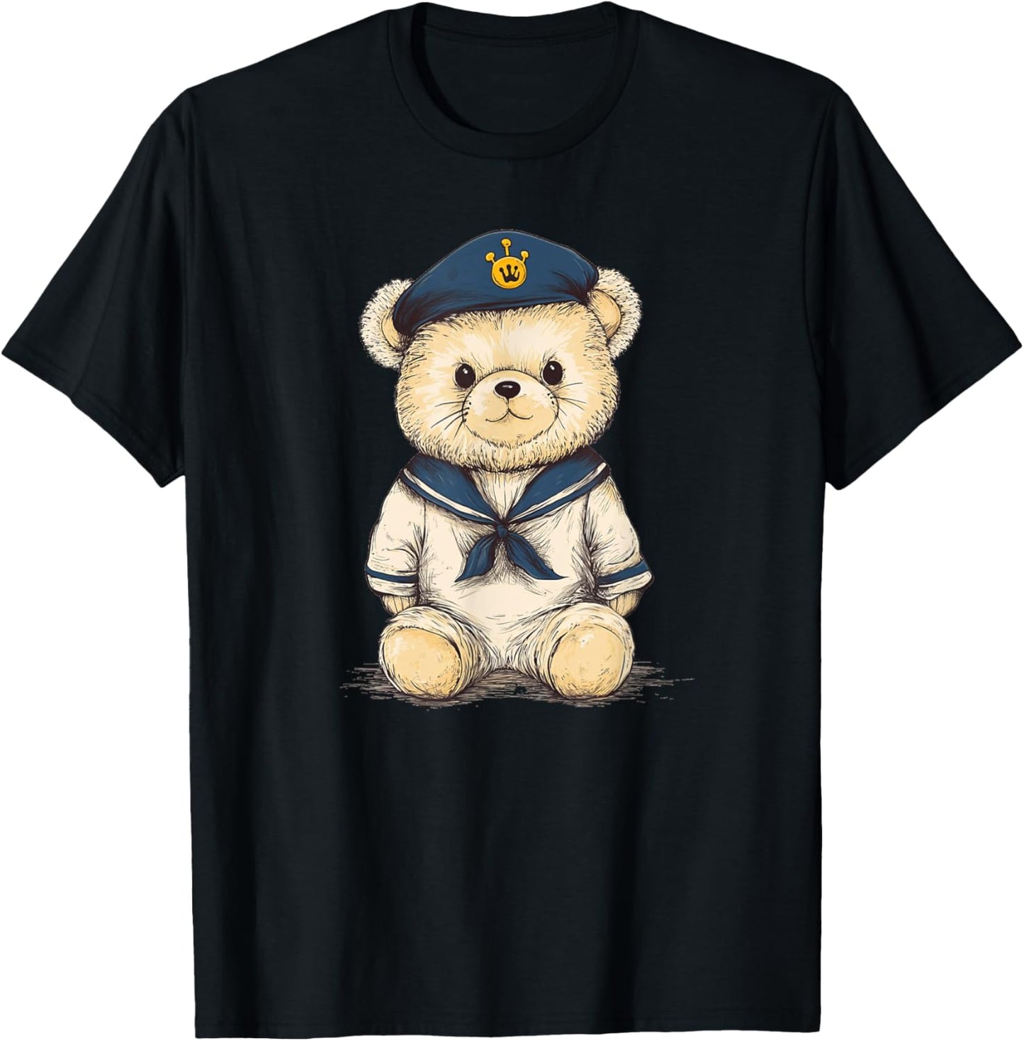 Teddy Bear Sailor Charting a Course for Fun Outfit T-Shirt - T-Shirt | Black
