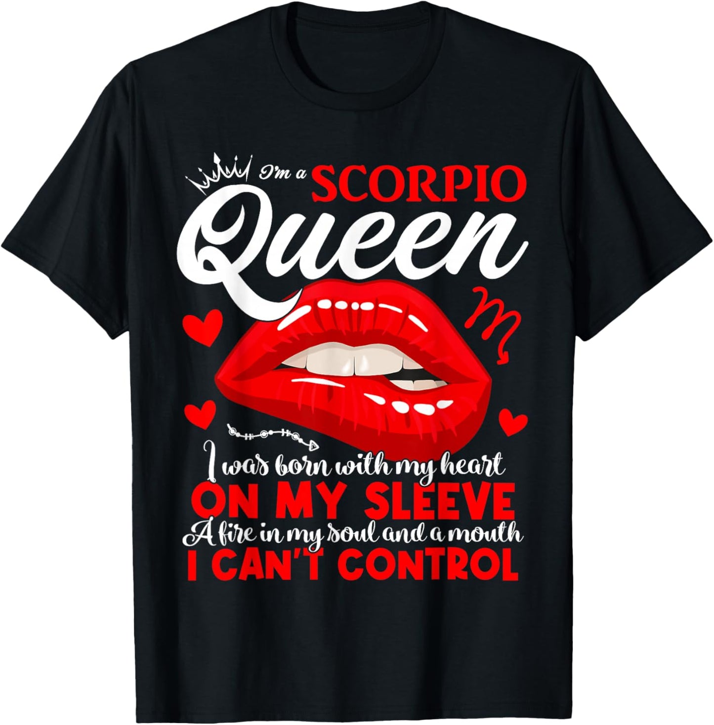 Scorpio Queen Scorpio Zodiac Sign Women Girls Lady Birthday T-Shirt - T-Shirt | Black