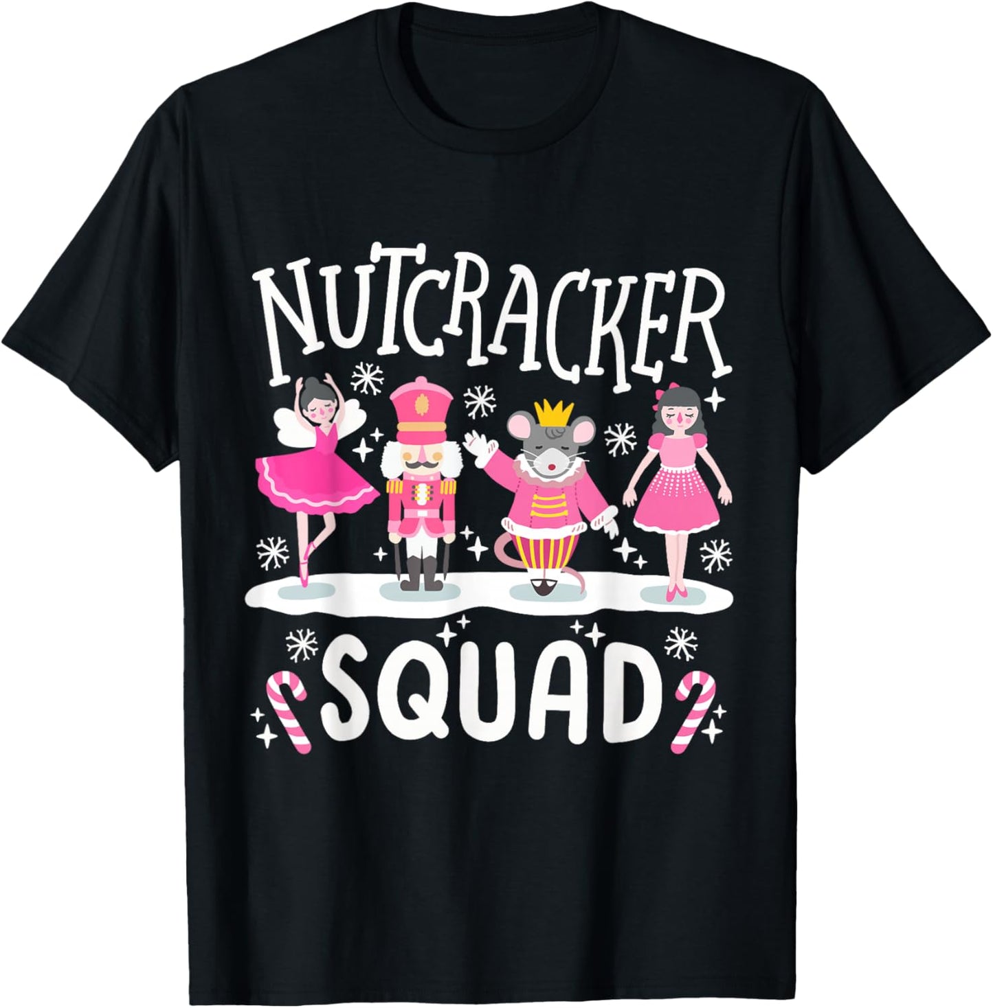 Nutcracker Squad Holiday Christmas Family Matching Pajamas T-Shirt - T-Shirt | Black