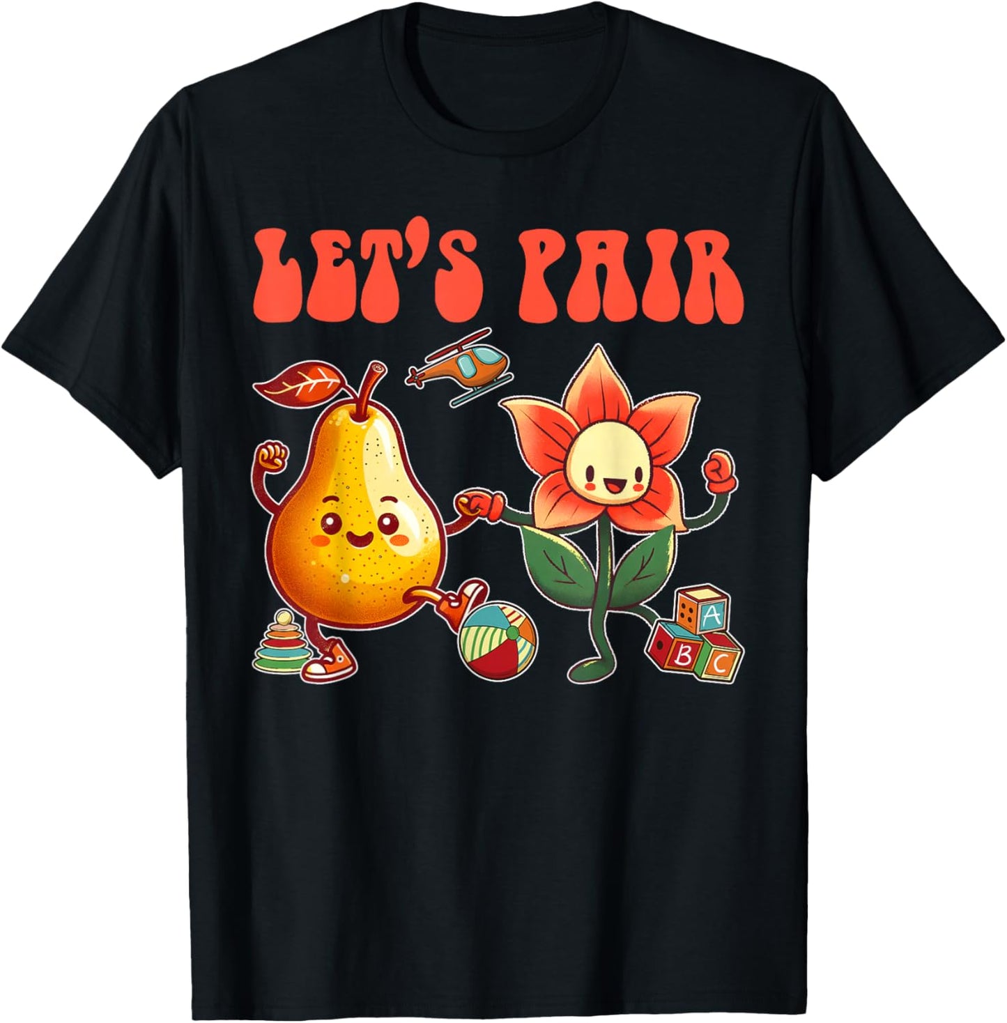 ABA Applied Behavior Therapist Squad Autism SPED Let's Pair T-Shirt - T-Shirt | Black