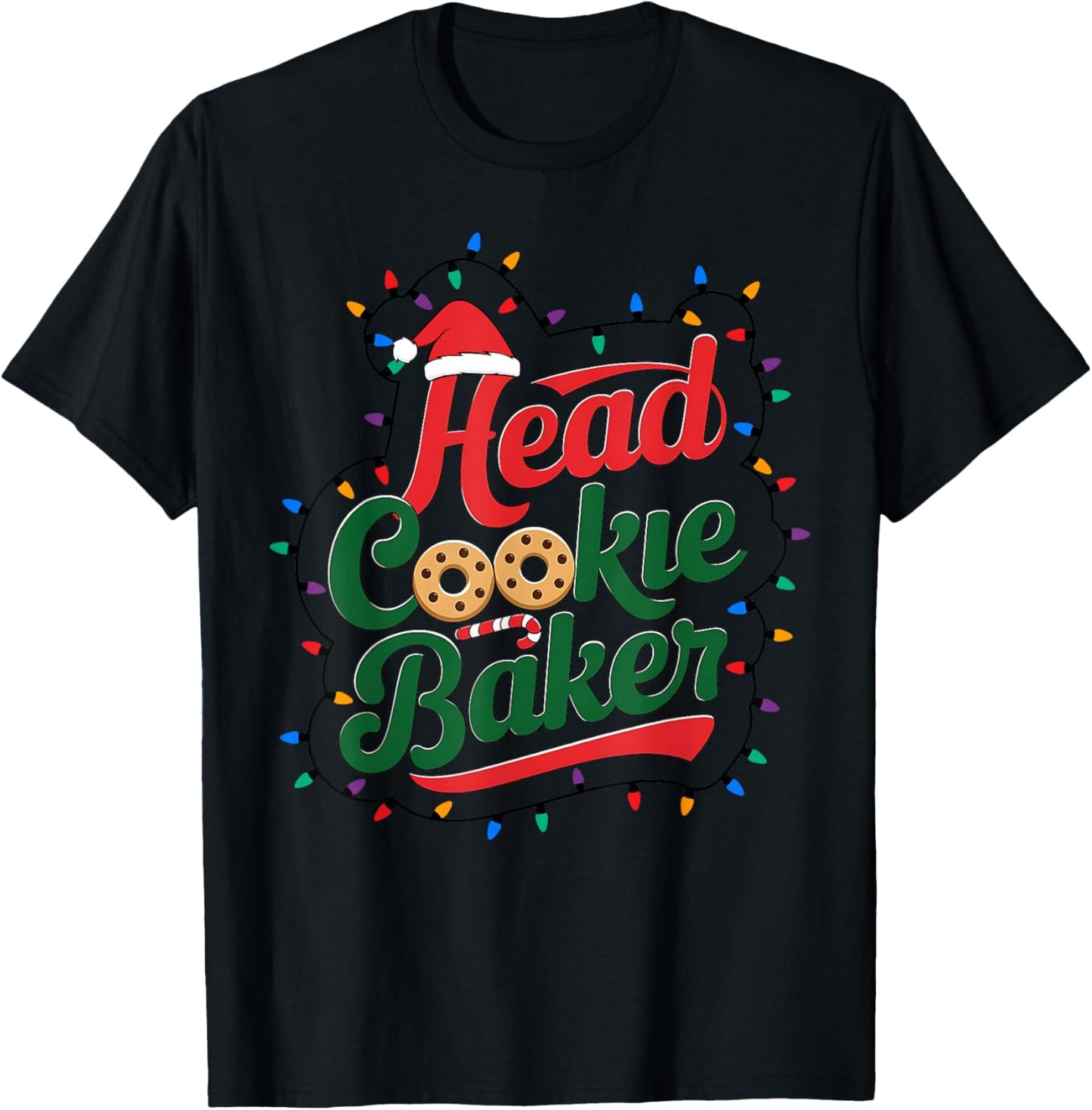 Head Cookie Baker Christmas Cookie Baking T-Shirt - T-Shirt | Black