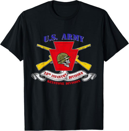 28th Infantry Division 28th ID Veteran Keystone Division T-Shirt - T-Shirt | Black