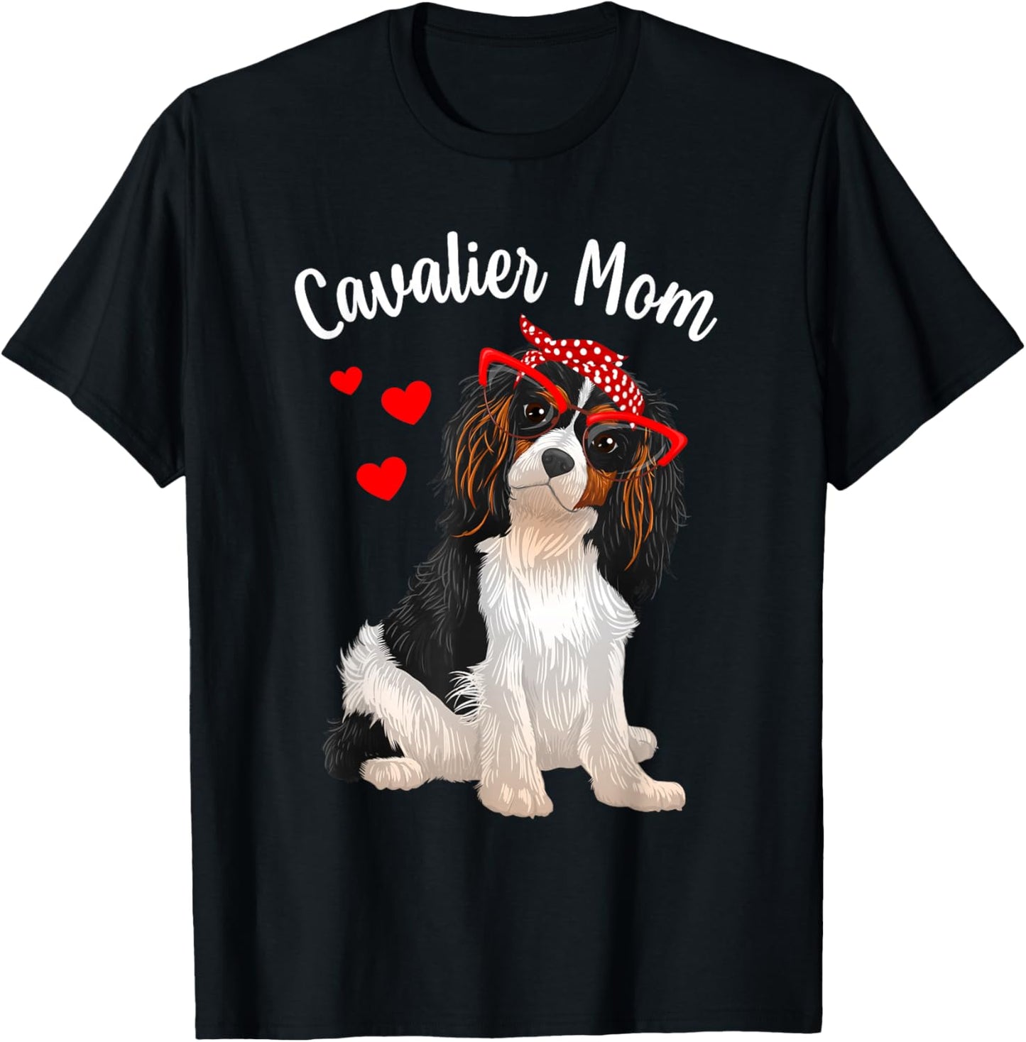Cavalier King Charles Art Mom Cavalier Spaniel T-Shirt - T-Shirt | Black