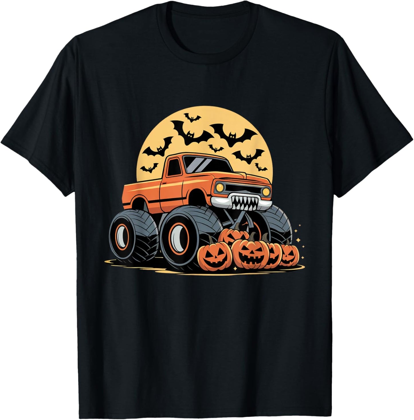 Halloween Shirts for Kids Boys Monster Truck Pumpkins T-Shirt - T-Shirt | Black