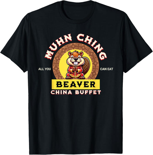 Beaver Buffet Funny Raunchy Adult Inappropriate Humor T-Shirt - T-Shirt | Black