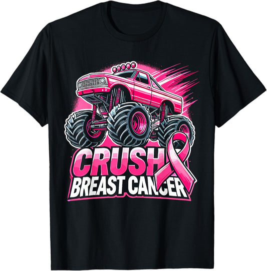 Monster Truck Pink Breast Cancer Awareness T-Shirt - T-Shirt | Black