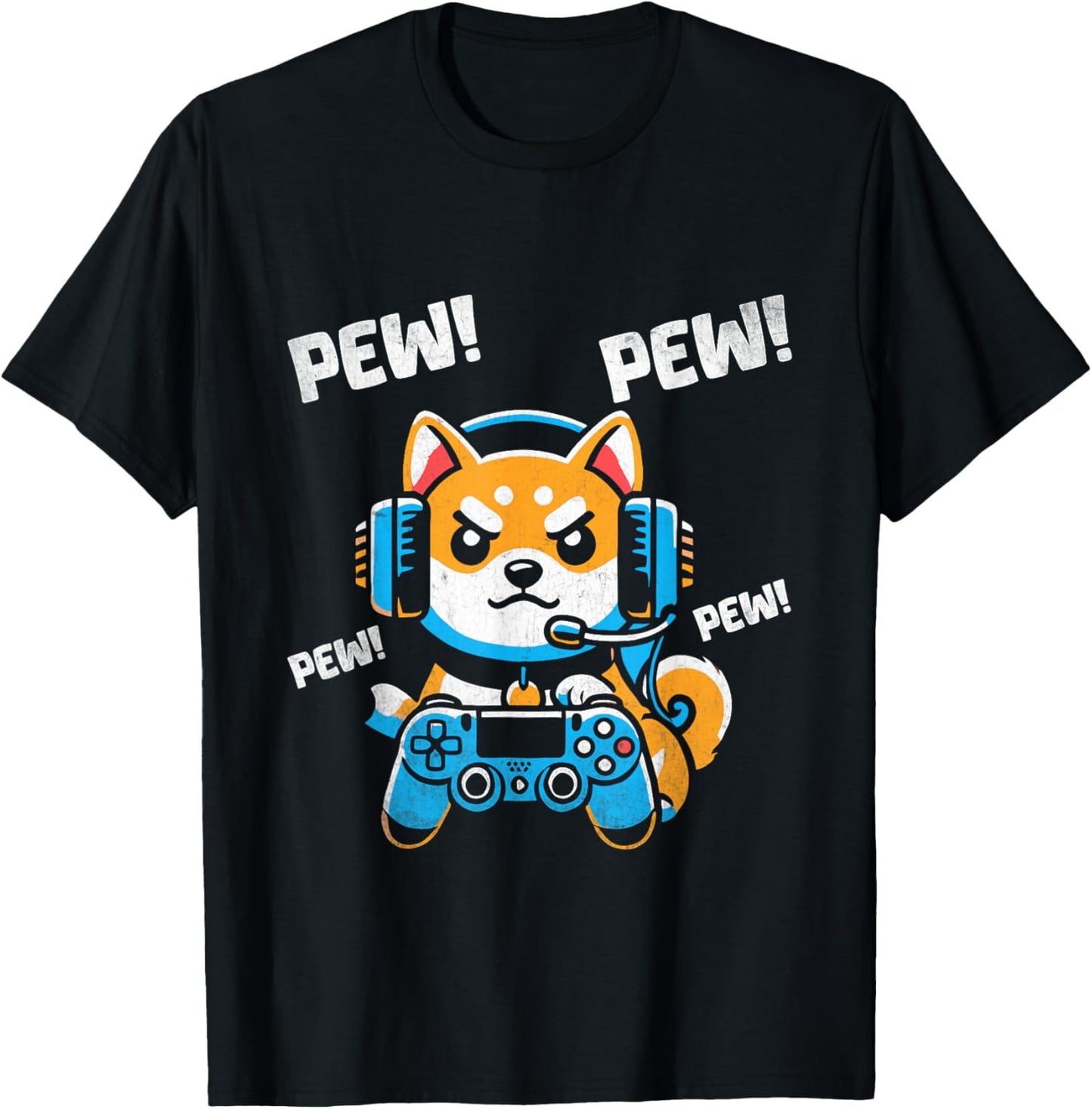 Video Gamer Shiba Inu T-Shirt - T-Shirt | Black