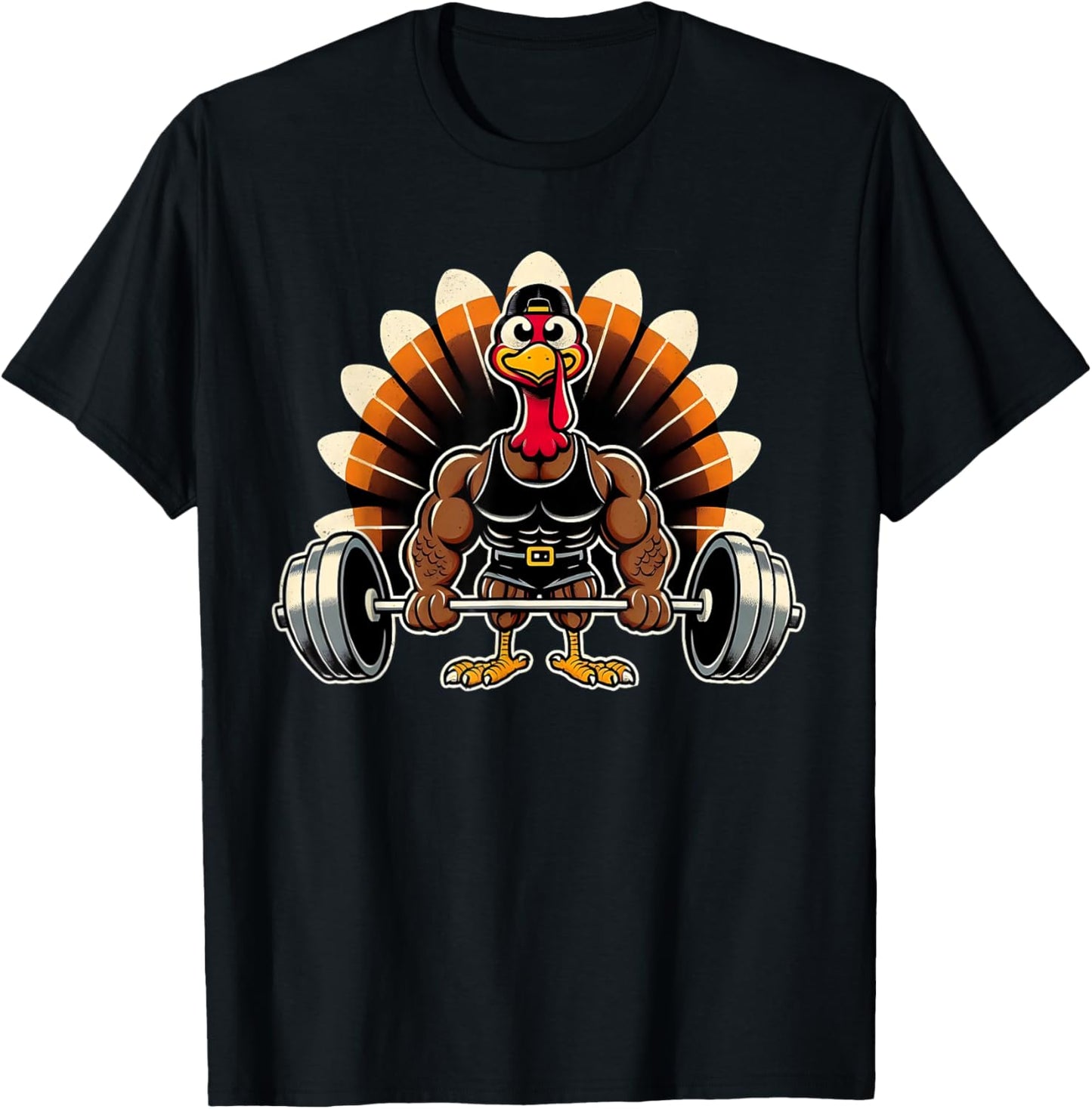 Thanksgiving Muscle Turkey Funny Leg Day Gym Body Builder T-Shirt - T-Shirt | Black