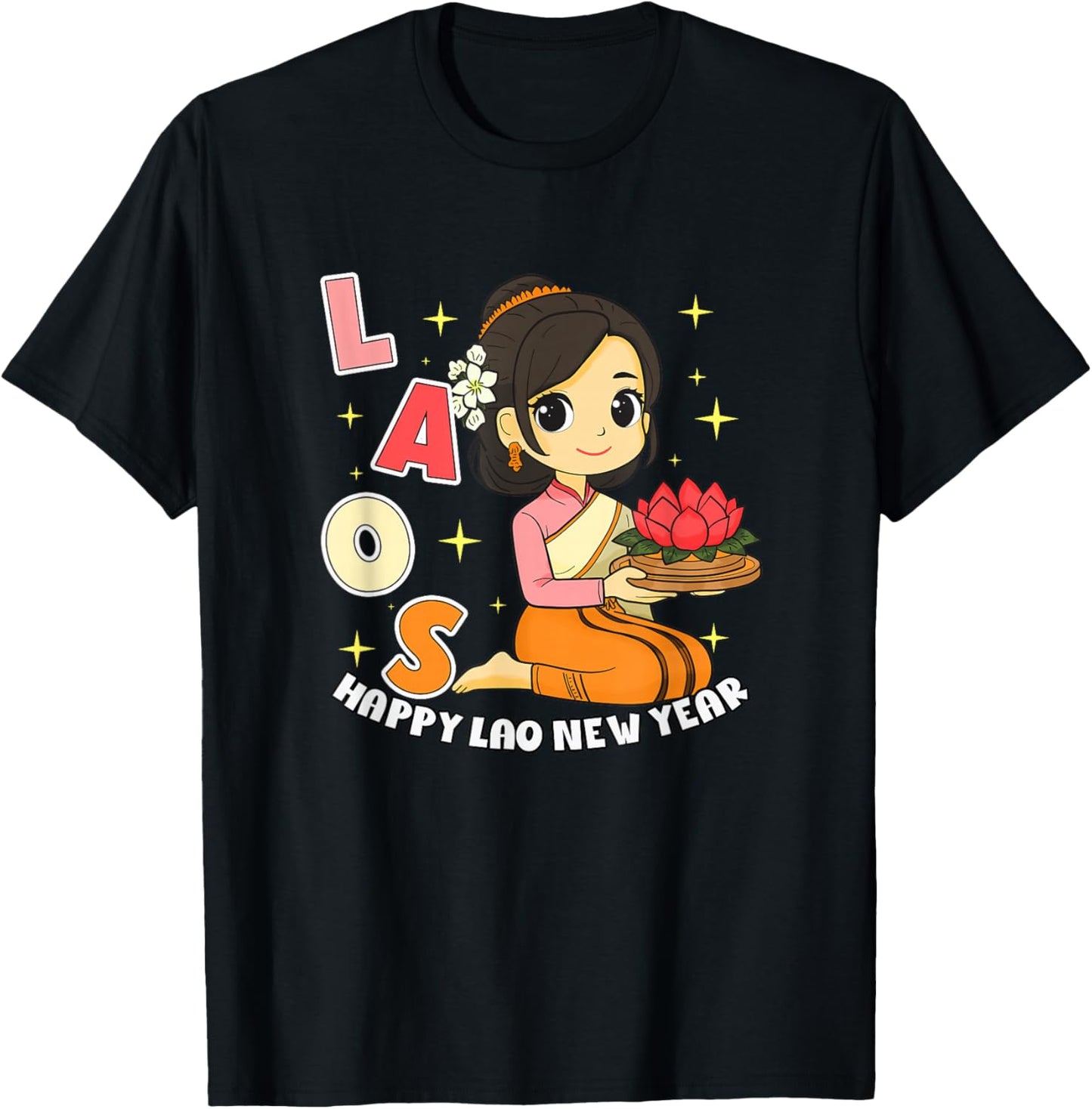 Laos Lao Laotian Happy Lao New Year Pim Mai Lao T-Shirt - T-Shirt | Black