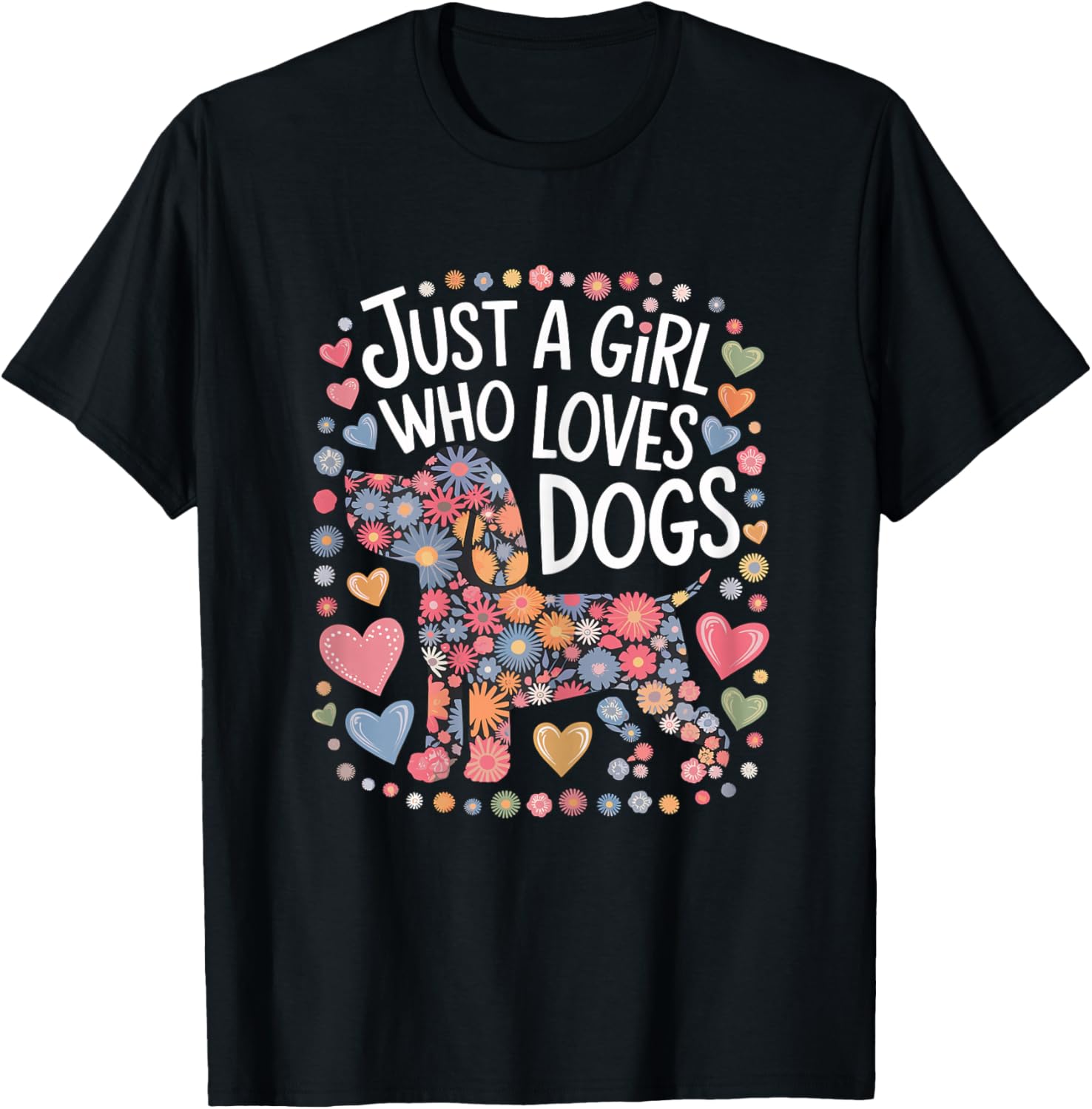 Just a Girl who loves Dogs T-Shirt - T-Shirt | Black