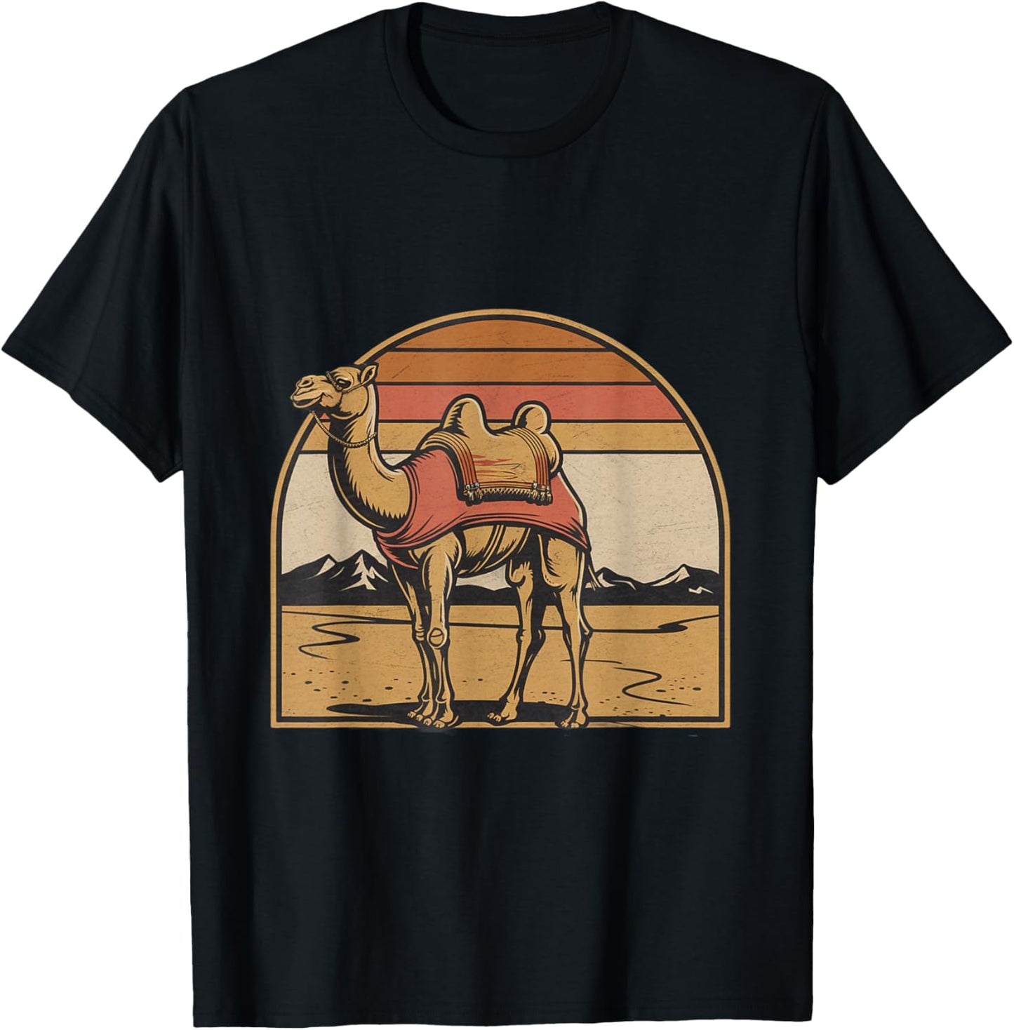 For Camels Lover Vintage Retro Camel Sign Camel Graphic T-Shirt - T-Shirt | Black