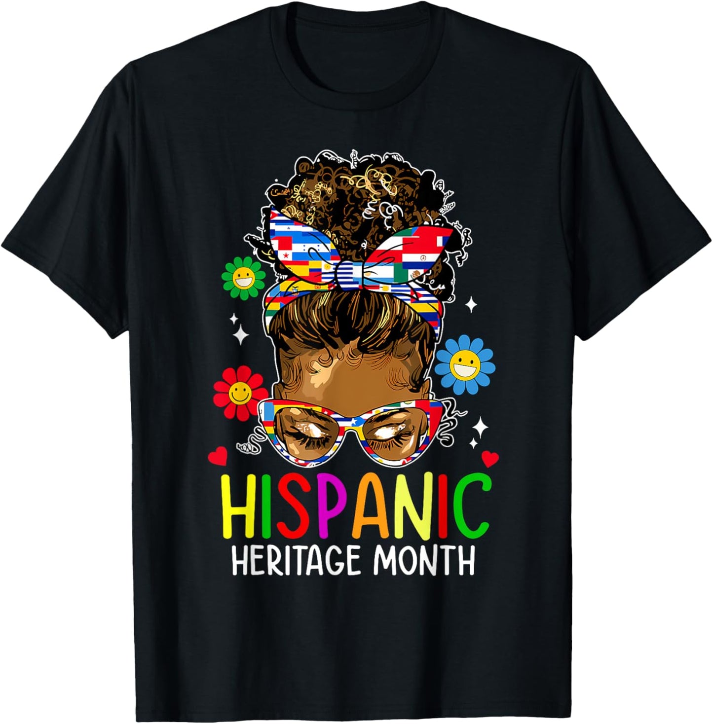 Hispanic Heritage Month Shirt Latin Teacher Women Girls Kids T-Shirt - T-Shirt | Black