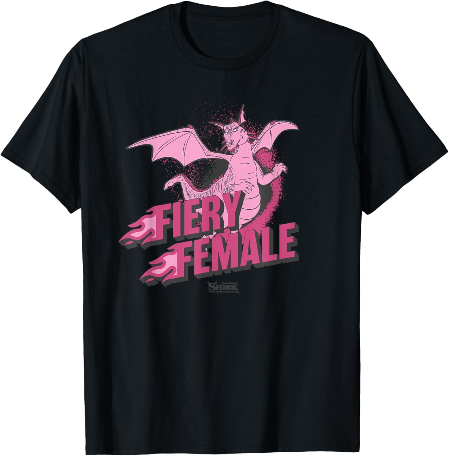 Shrek Dragon Fiery Female T-Shirt - T-Shirt | Black