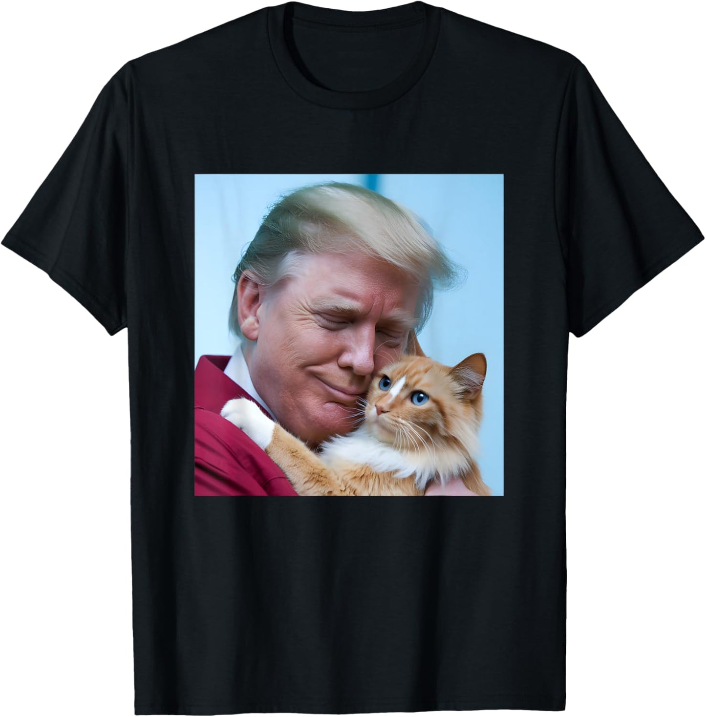 Funny Trump Hugging an Orange Cat 2024, Donald Trump and Cat Women Kids T-Shirt - T-Shirt | Black