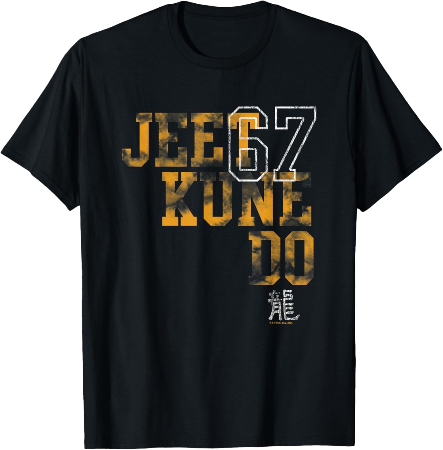 Bruce Lee Jeet Kune Do 67 Collegiate Distressed T-Shirt - T-Shirt | Black