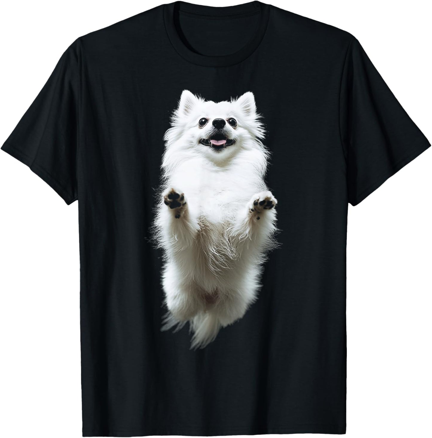 Pomeranian Dog Motif Pet Illustration Pomeranian T-Shirt - T-Shirt | Black