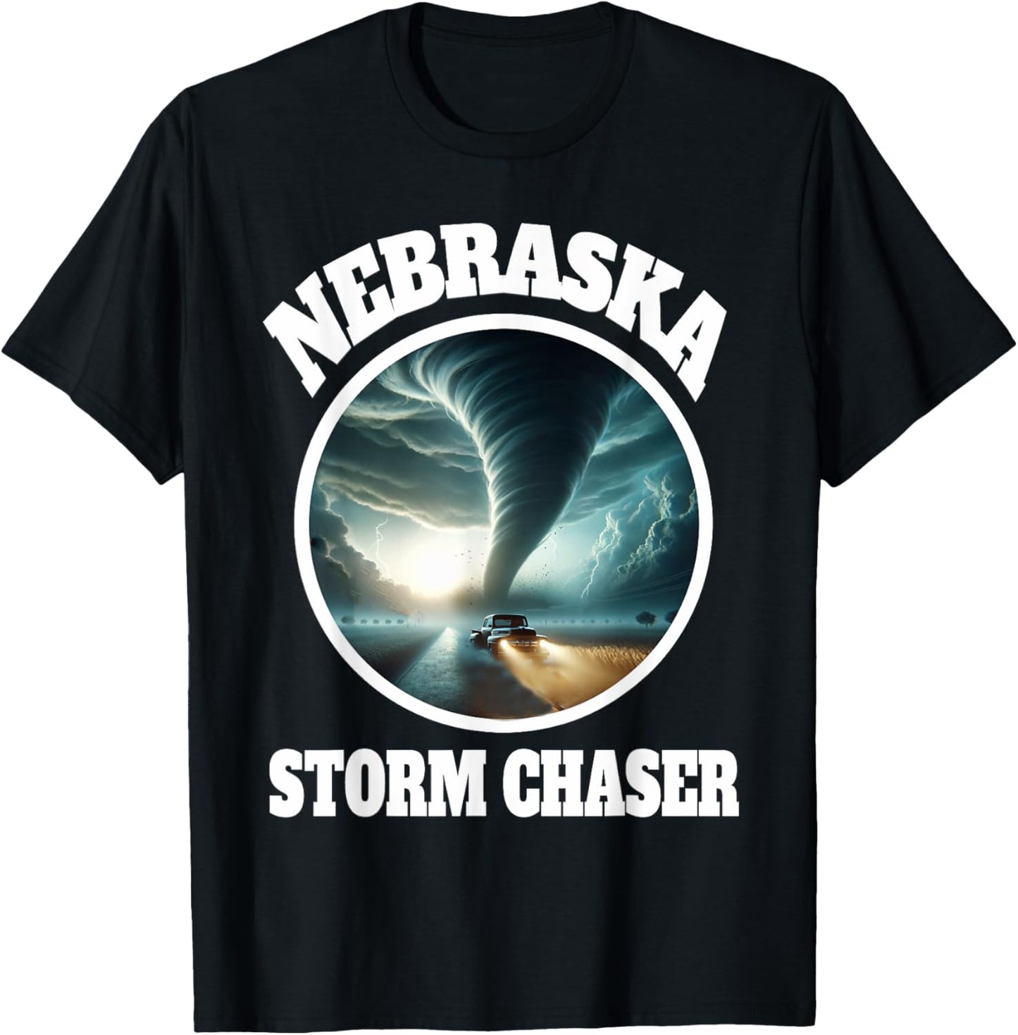 Nebraska Storm Chaser Meteorologist Tornado Weather Watcher T-Shirt - T-Shirt | Black