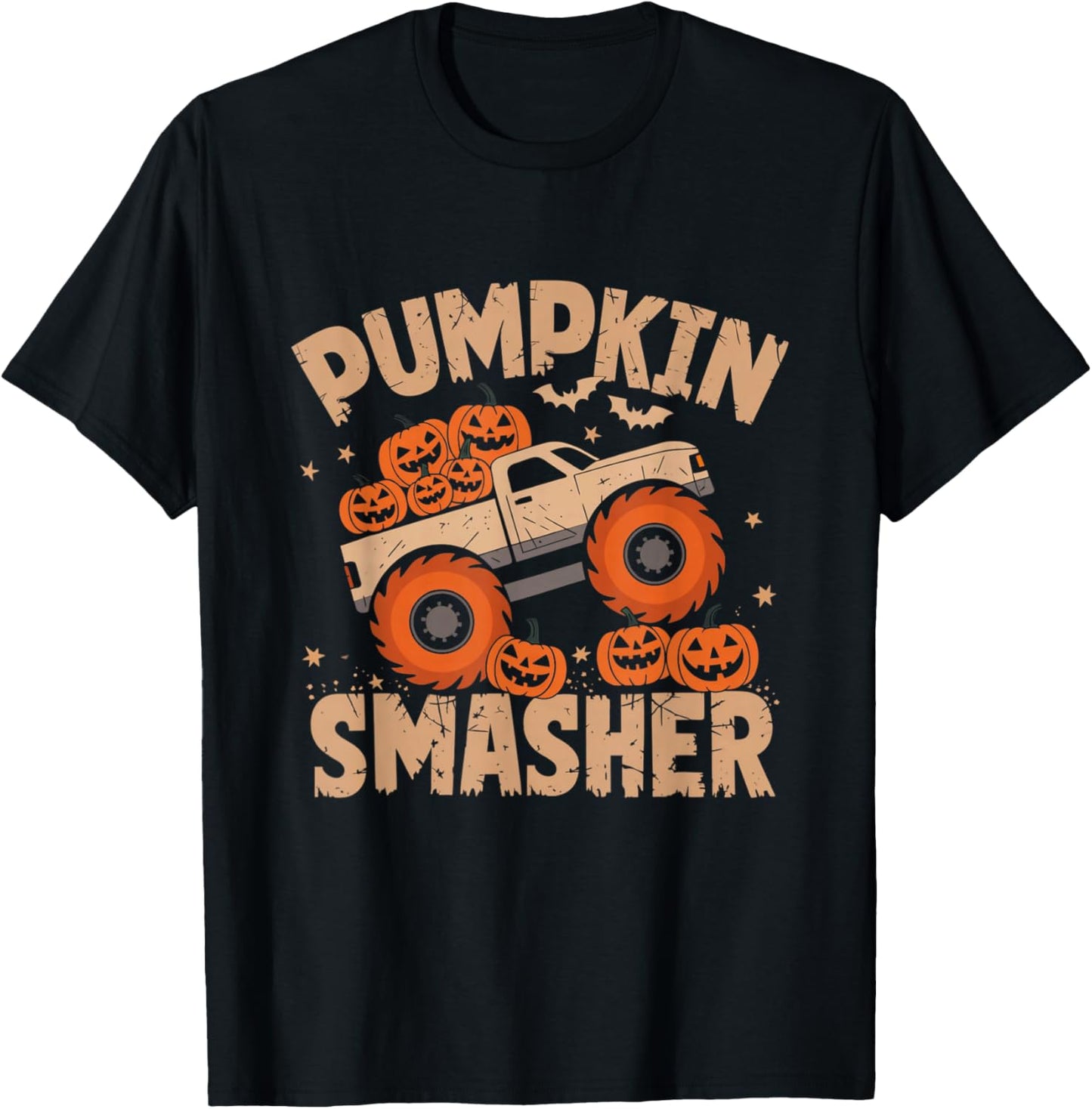 Pumpkin Smasher Monster Truck Halloween Toddler Kids T-Shirt - T-Shirt | Black
