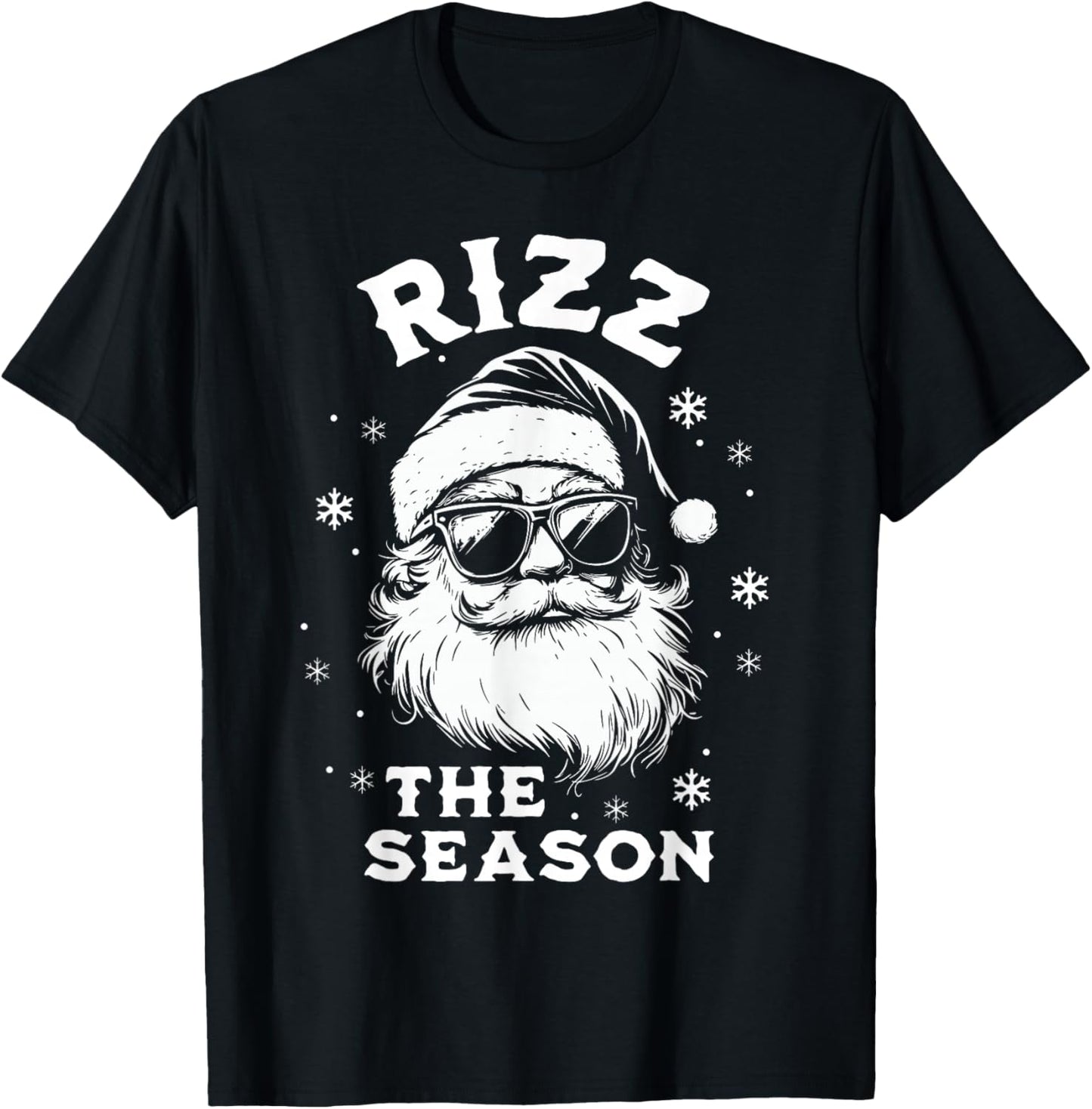 Rizz The Season Santa Claus Rizzmas Funny Boys Christmas T-Shirt - T-Shirt | Black