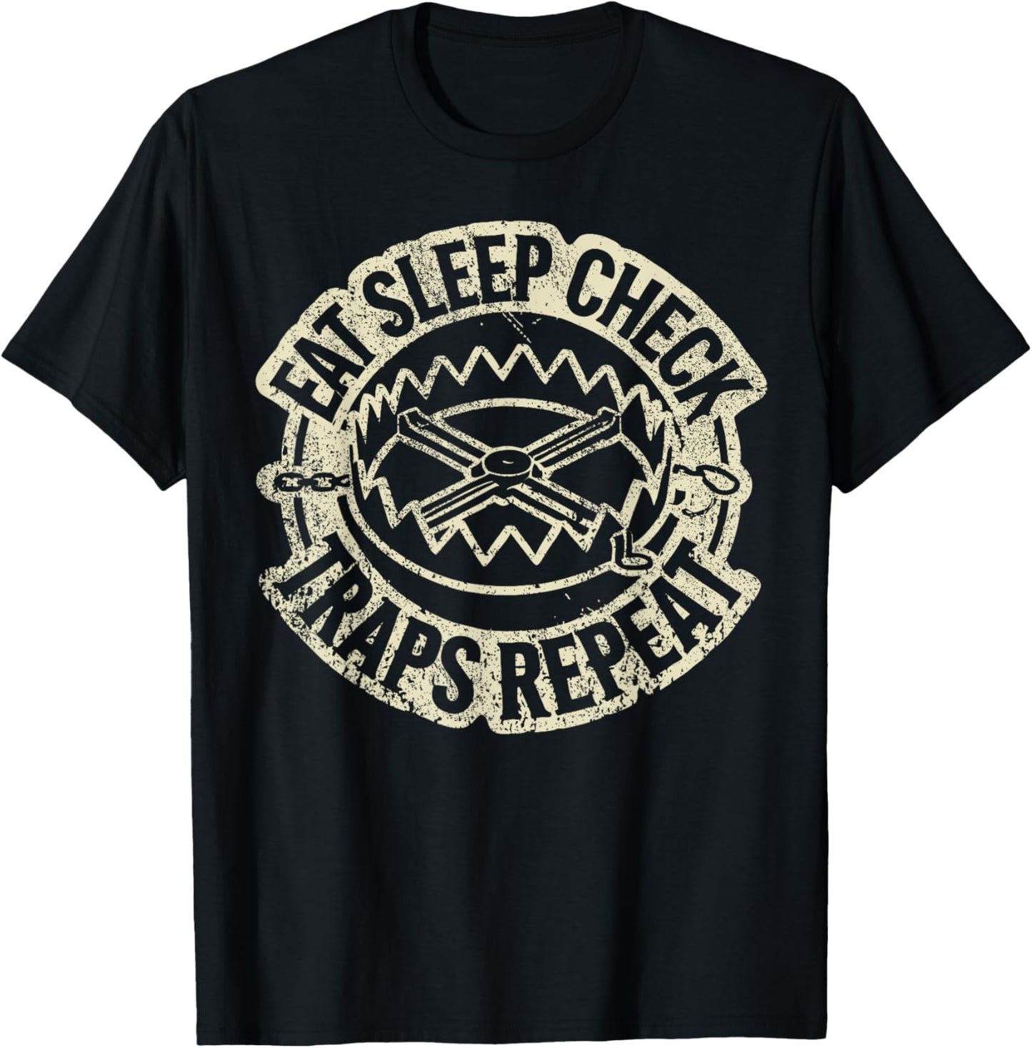 Trapping I Check Traps I Hunting Trapper T-Shirt - T-Shirt | Black