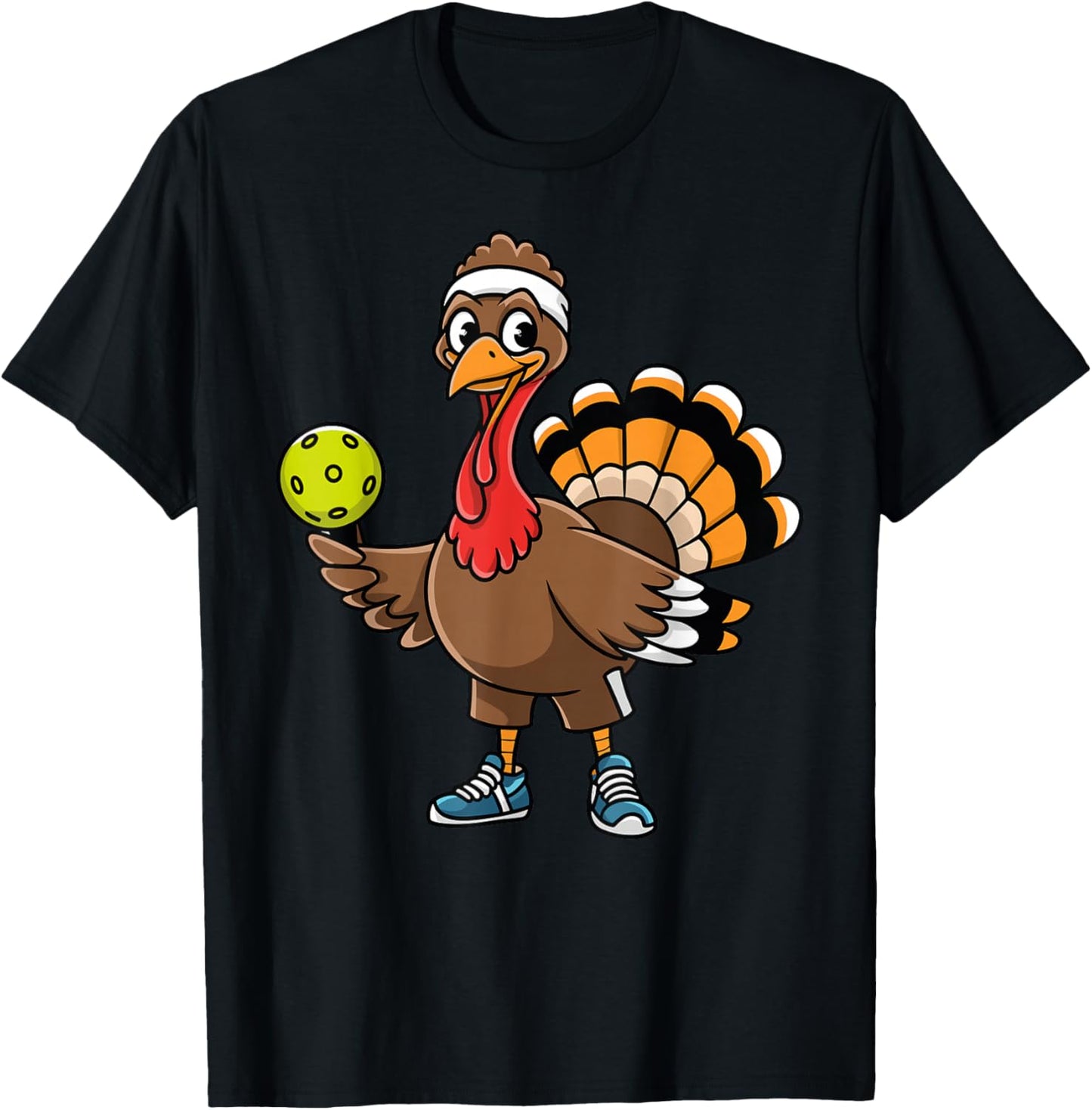 Dabbing Pickleball Turkey Funny Thanksgiving Pickleball T-Shirt - T-Shirt | Black